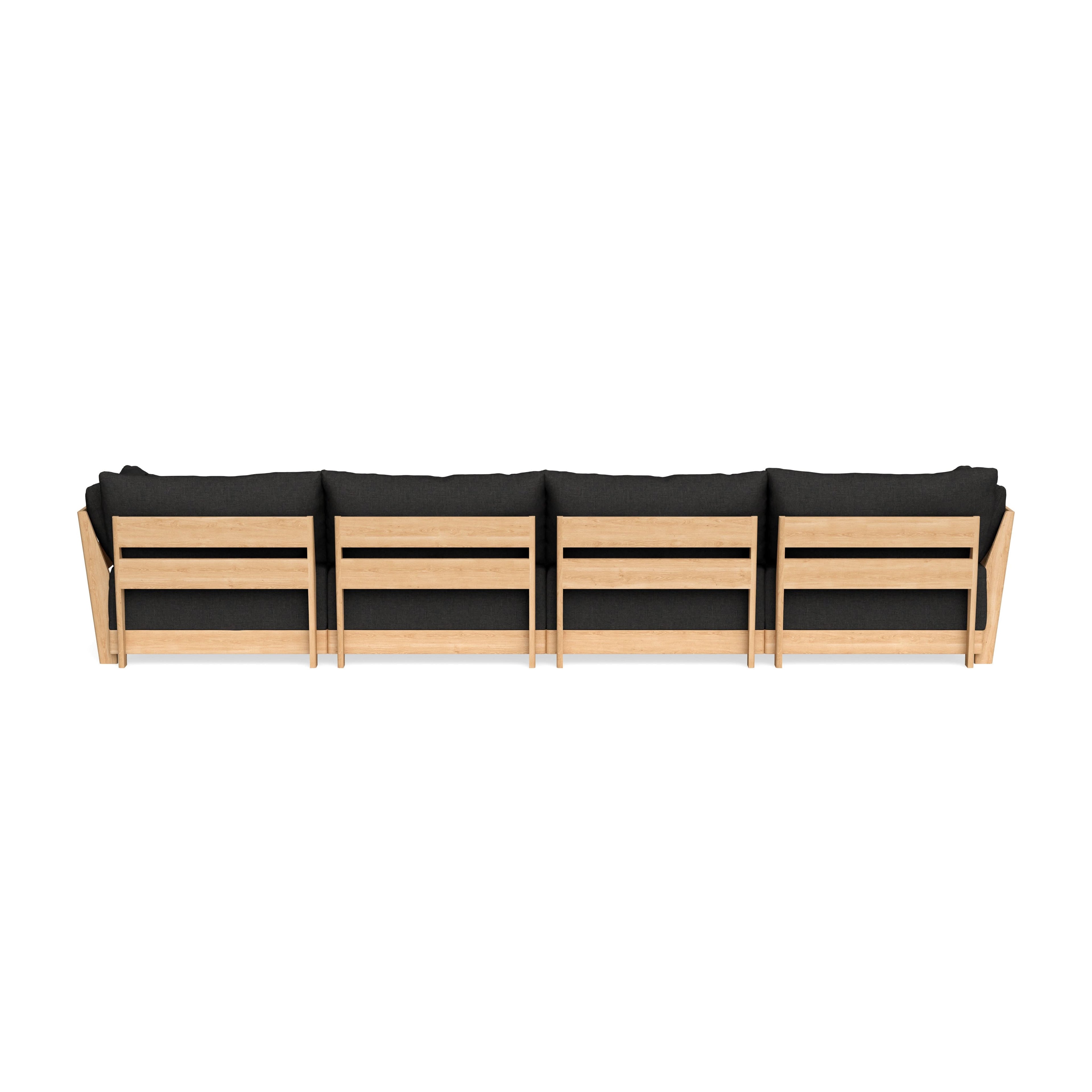 Modular Bondi Latte 4-Seater Sofa in Peppercorn | Classic Blend