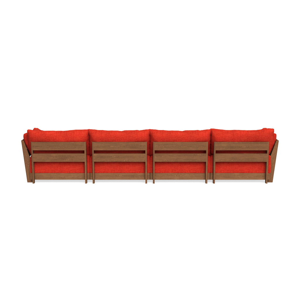 Modular Bondi Espresso 4-Seater Sofa in Poppy Orange | Classic Blend