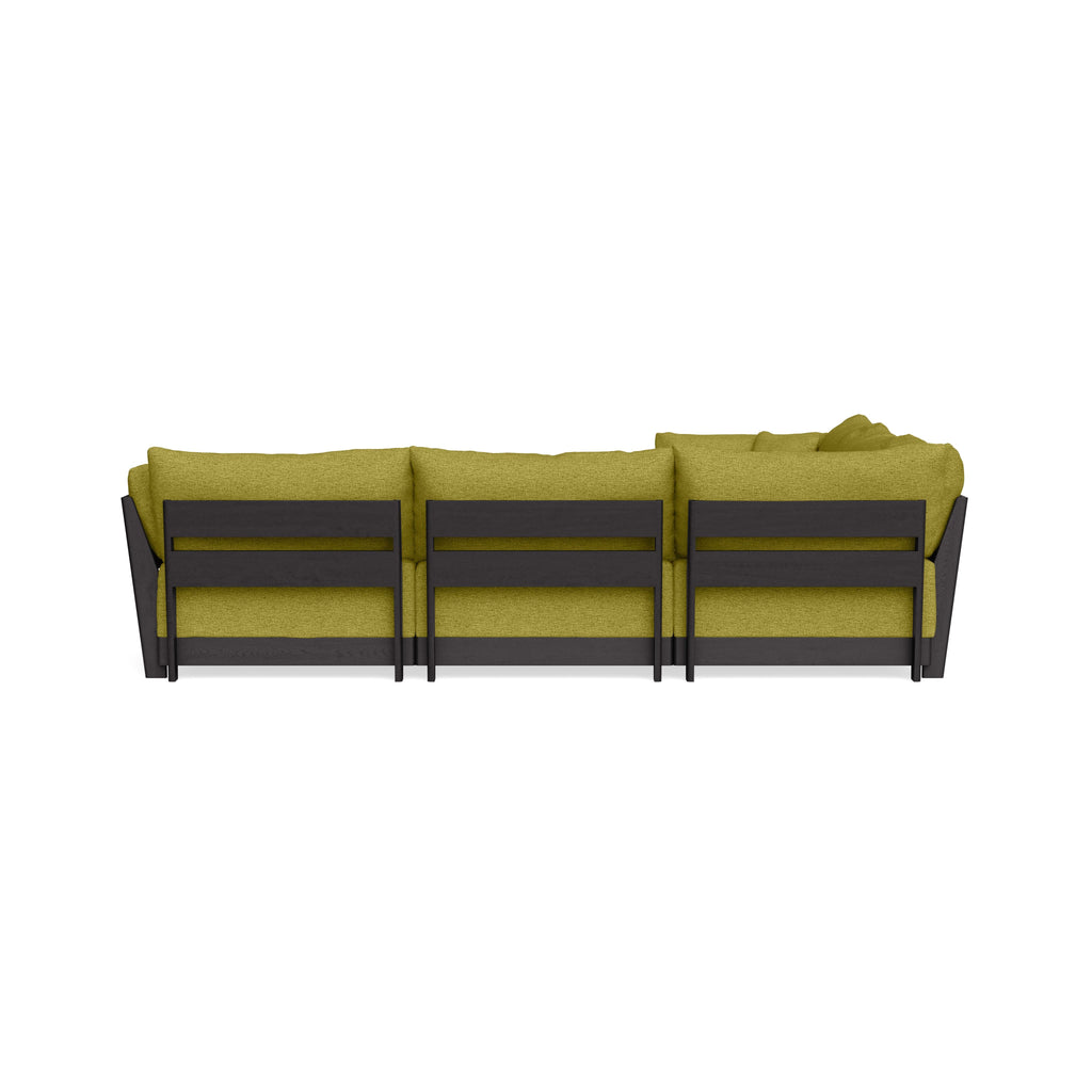 Modular Bondi Black 5-Seater Corner Sectional in Avocado | Classic Blend