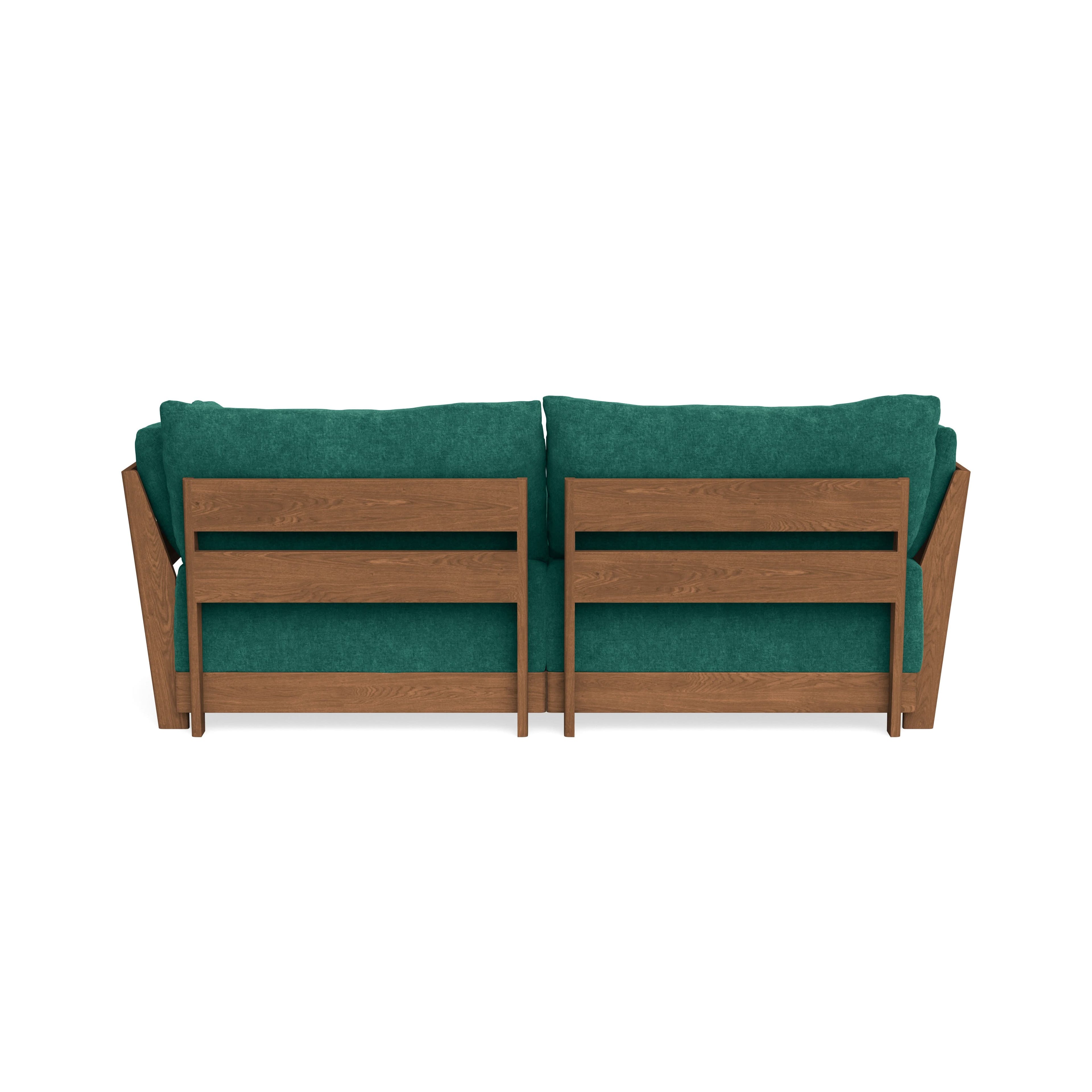 Modular Bondi Espresso 2-Seater Sectional in Jade Green | Memory Foam Blend