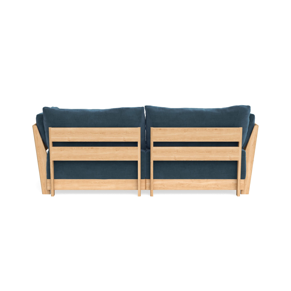 Modular Bondi Latte 2-Seater Sofa in Oxford Blue | Classic Blend
