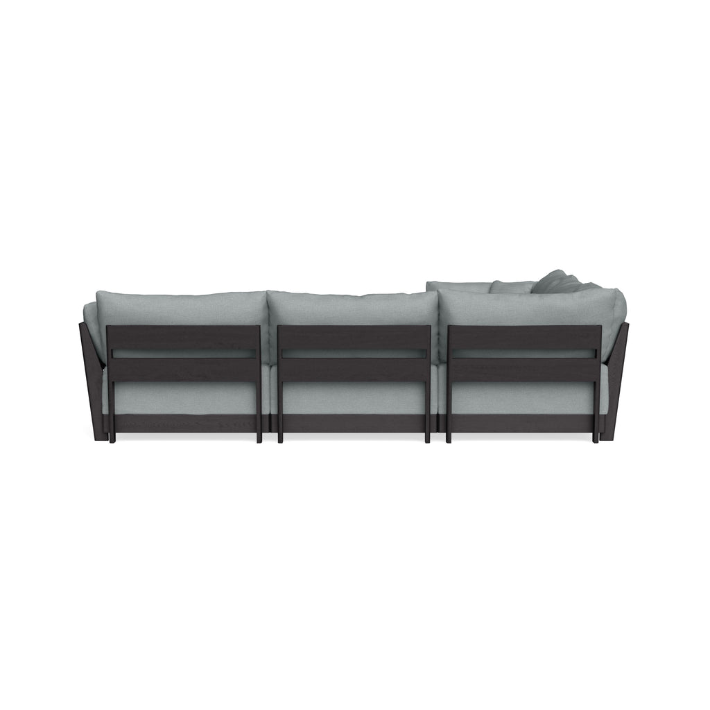Modular Bondi Black 5-Seater Corner Sectional + Ottoman in Light Steel | Classic Blend