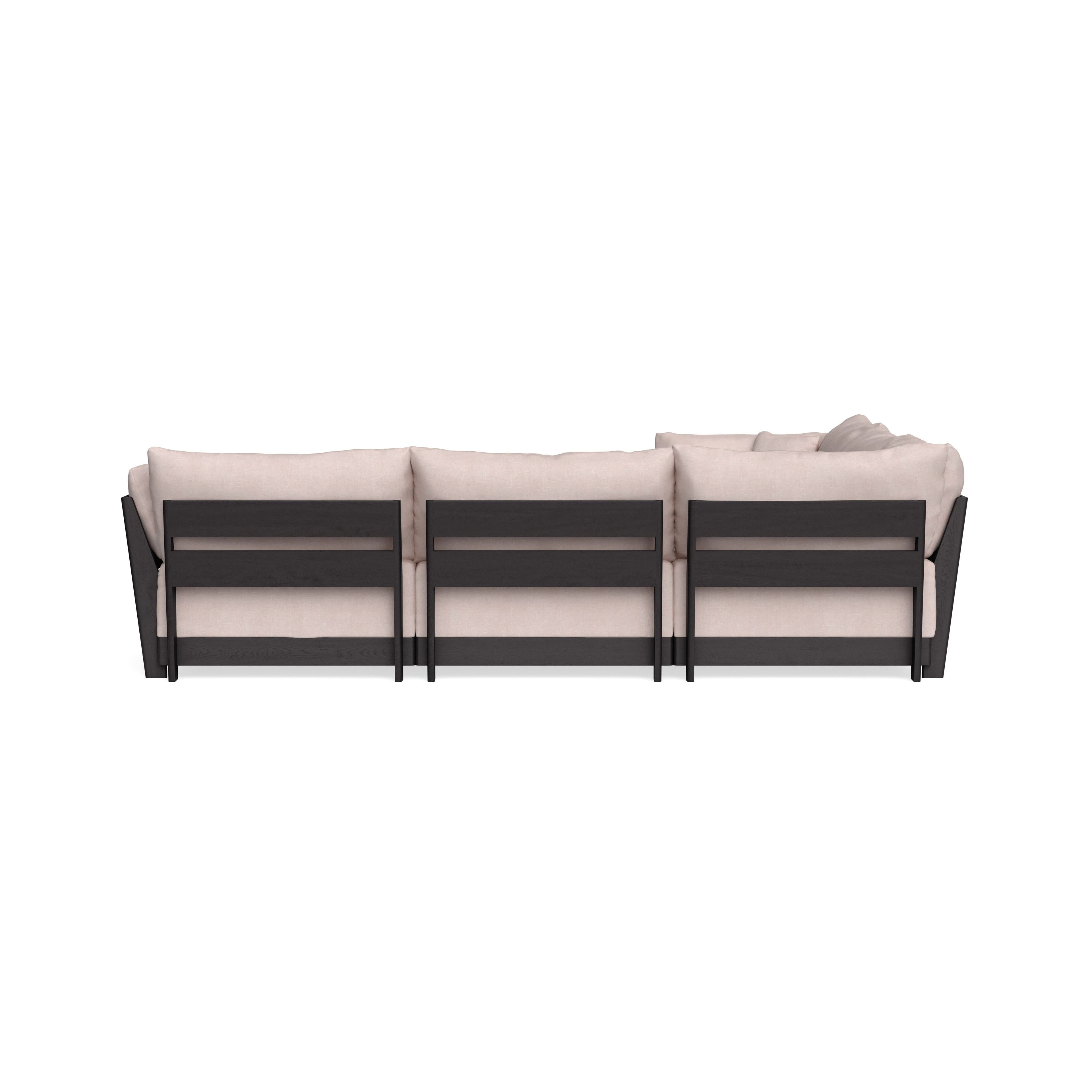 Modular Bondi Black 5-Seater Corner Sectional in Blush | Memory Foam Blend