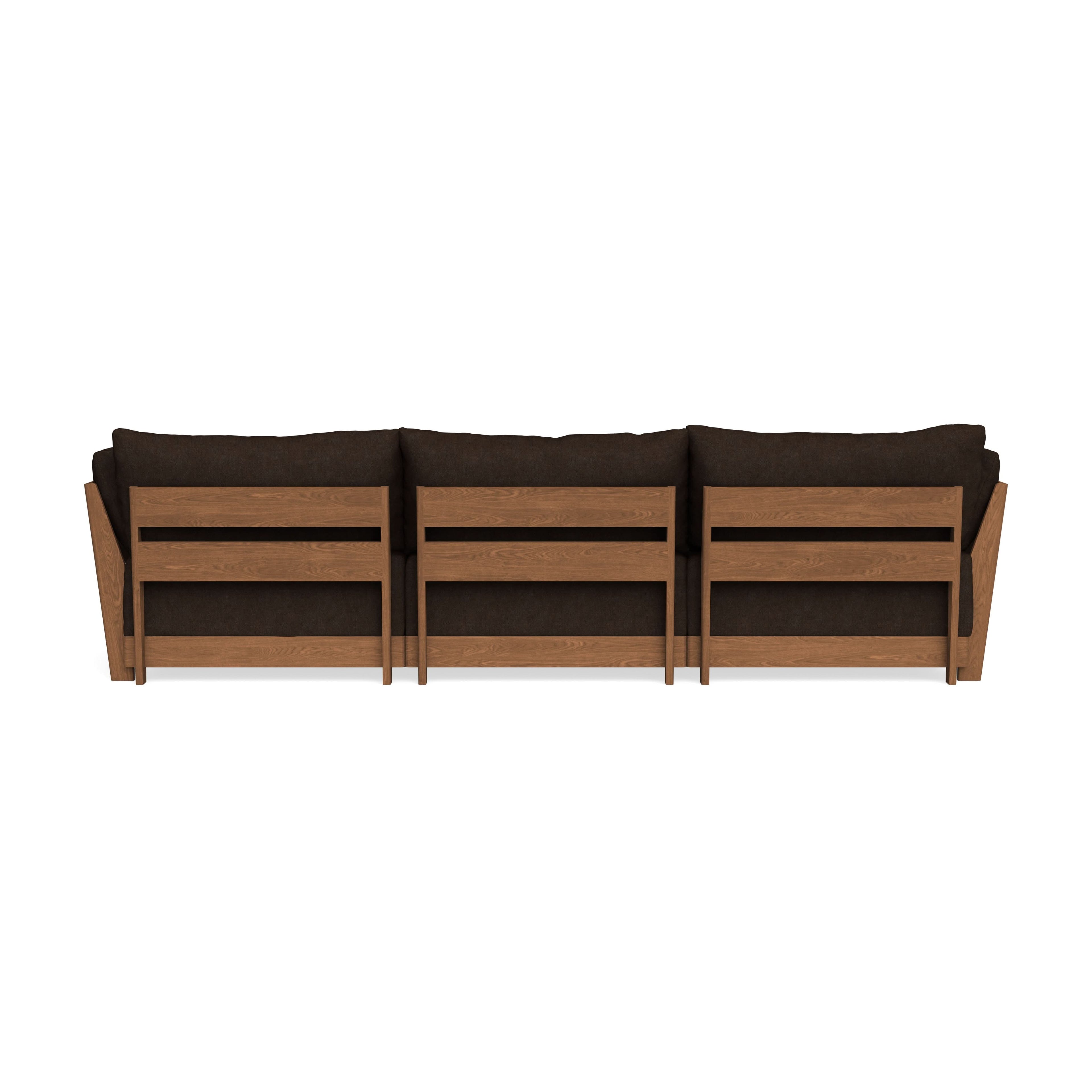 Modular Bondi Espresso 3-Seater Daybed Sofa Sectional in Espresso | Memory Foam Blend