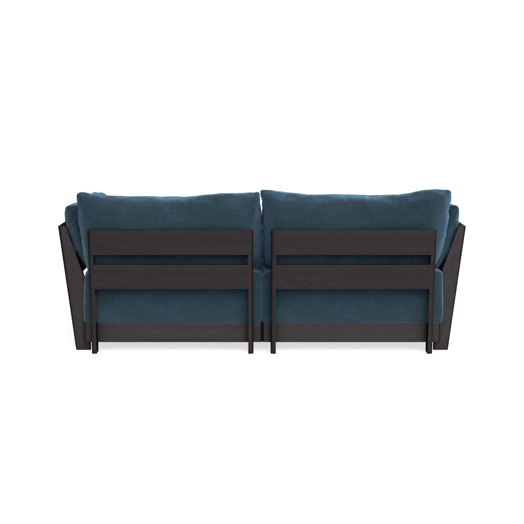 Modular Bondi Black 2-Seater Sectional in Oxford Blue | Memory Foam Blend