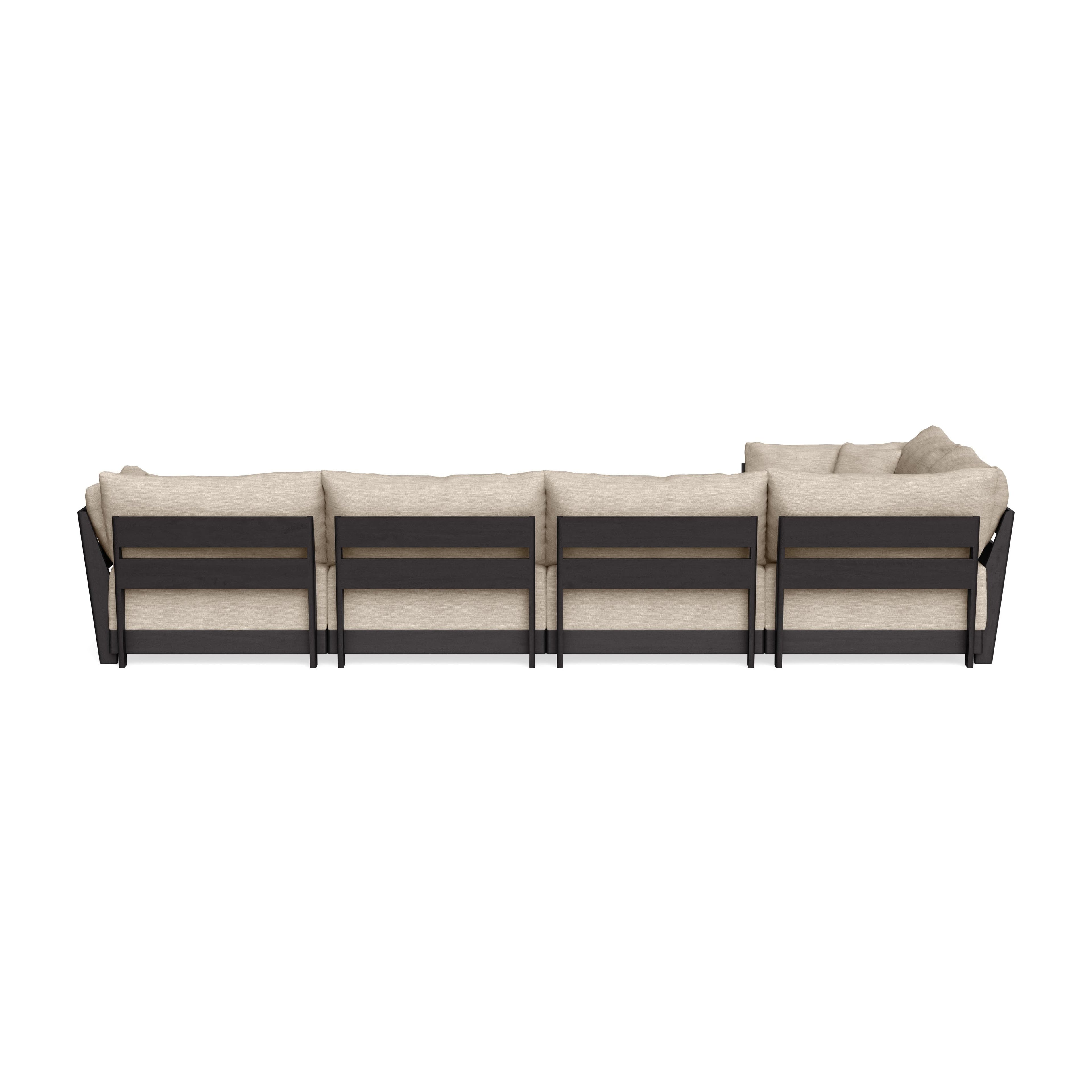 Modular Bondi Black 5-Seater L-Sectional in Wheat | Classic Blend