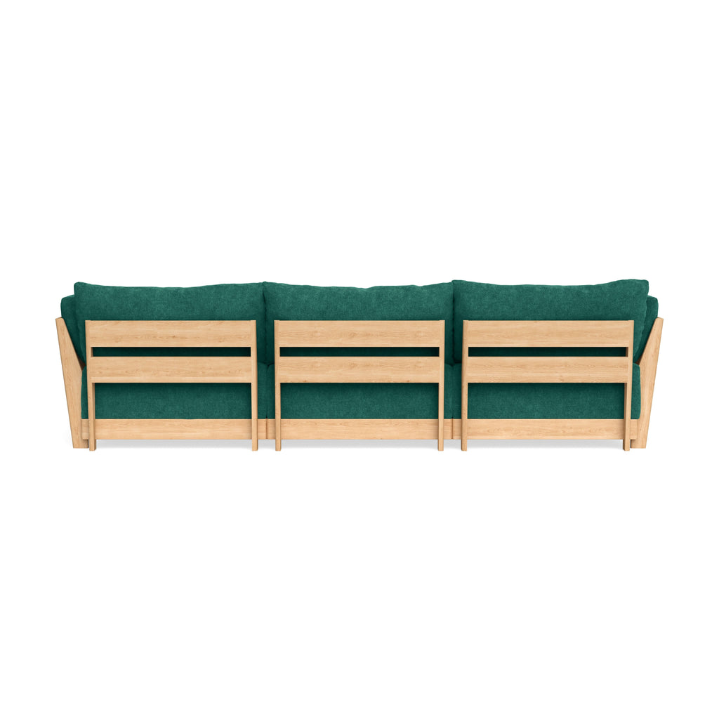 Modular Bondi Latte 3-Seater Daybed Sofa Sectional in Jade Green | Memory Foam Blend
