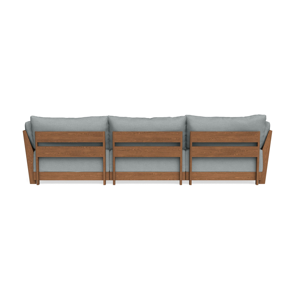 Modular Bondi Espresso 3-Seater Sofa in Light Steel | Memory Foam Blend