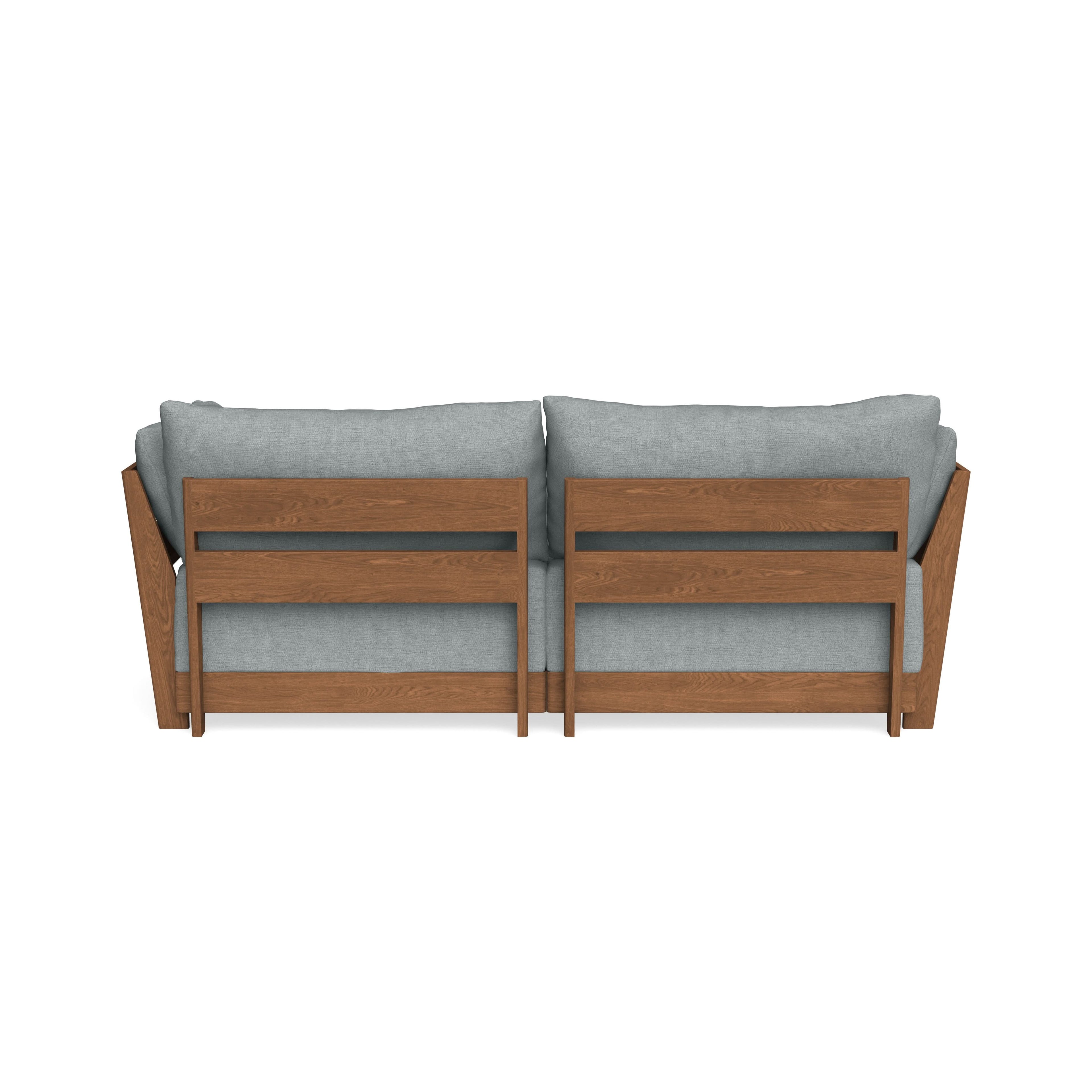 Modular Bondi Espresso 2-Seater Sectional in Light Steel | Memory Foam Blend