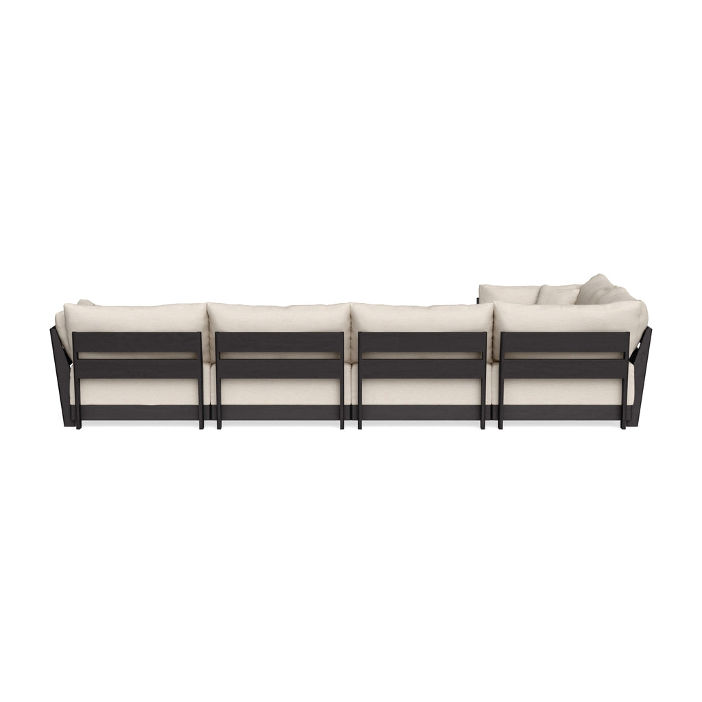 Modular Bondi Black 5-Seater L-Sectional in Seashell | Memory Foam Blend
