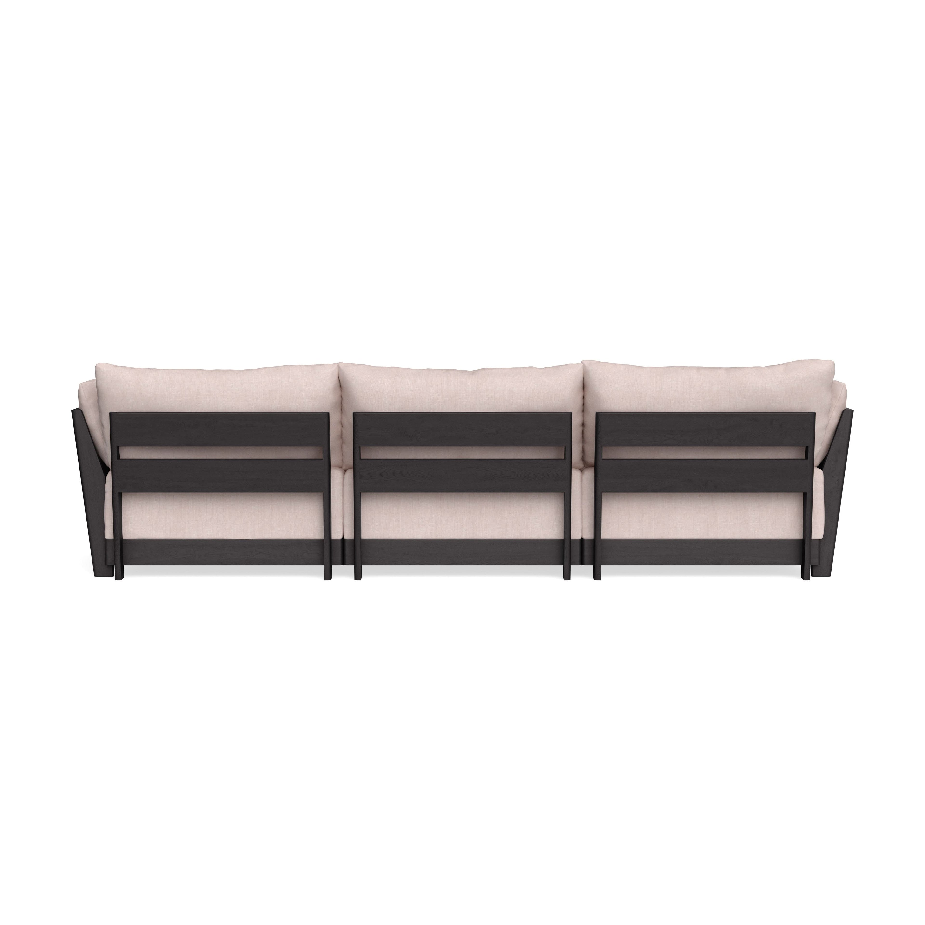 Modular Bondi Black 3-Seater Sectional in Blush | Memory Foam Blend