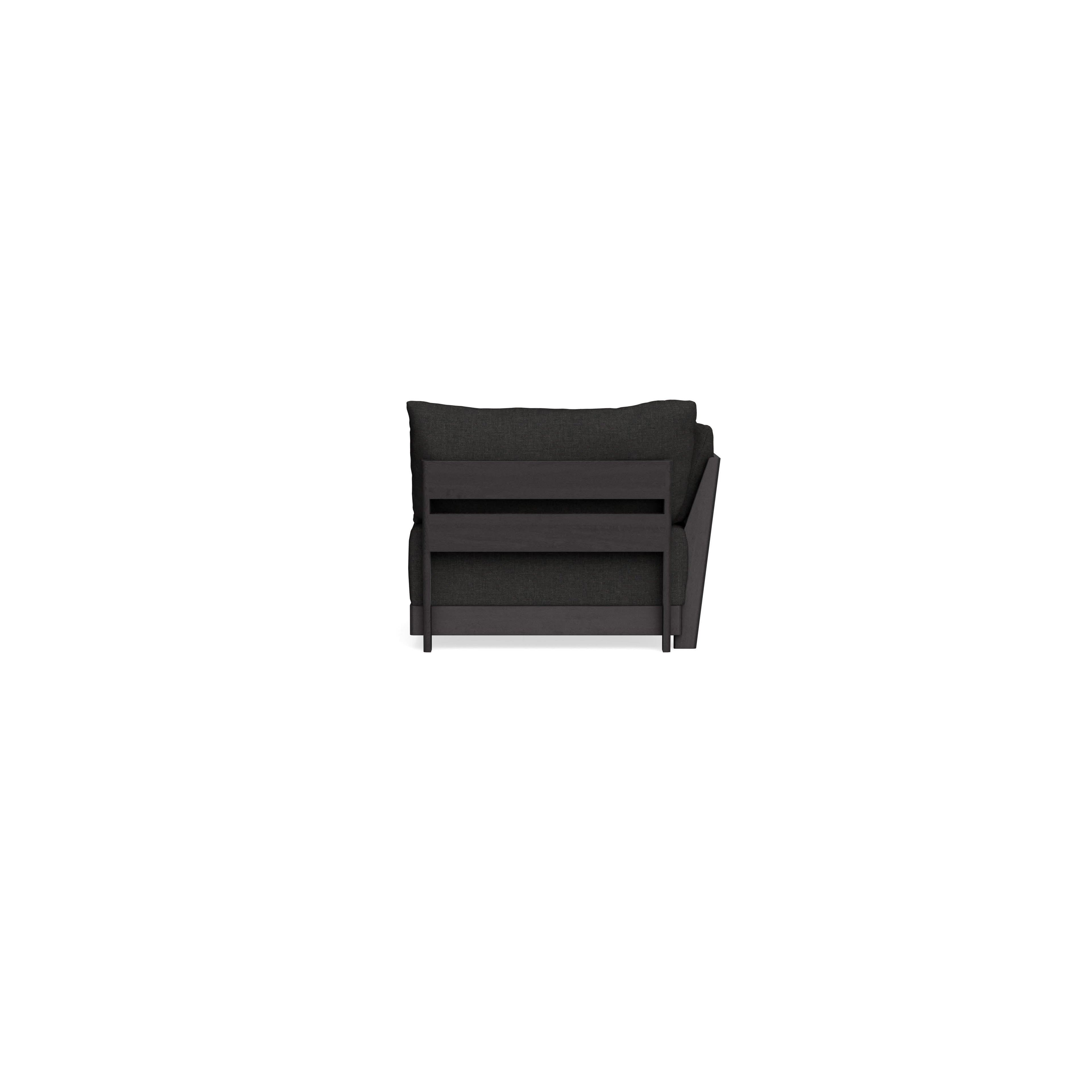 Modular Bondi Black End Chair in Peppercorn | Memory Foam Blend