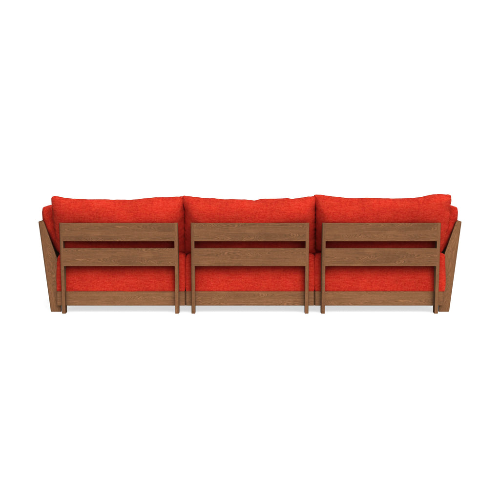 Modular Bondi Espresso 3-Seater U-Sectional in Poppy Orange | Classic Blend