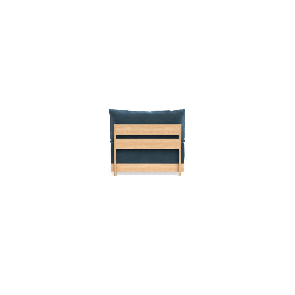 Modular Bondi Latte Armless Chair in Oxford Blue | Memory Foam Blend