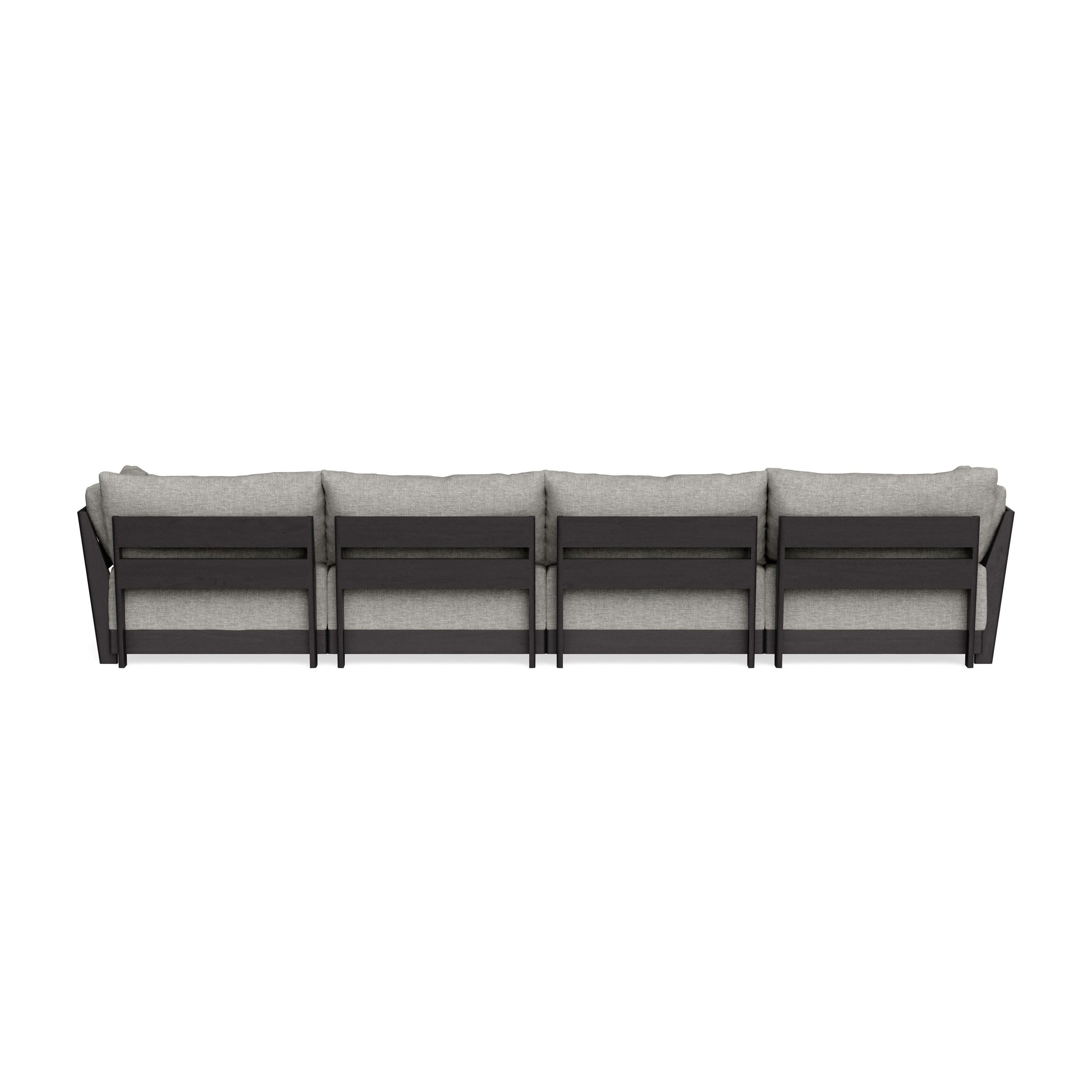 Modular Bondi Black 4-Seater U-Sectional in Fog | Classic Blend