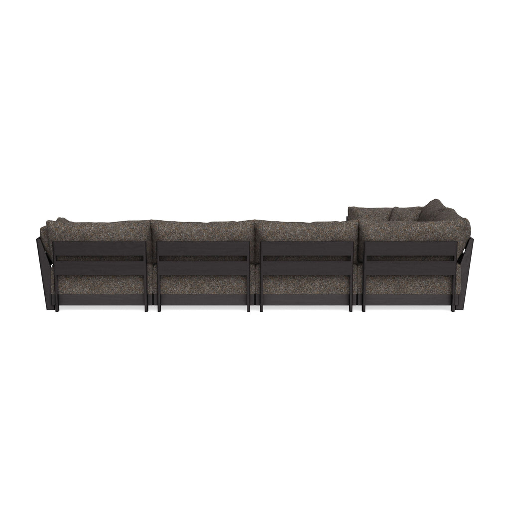 Modular Bondi Black 5-Seater L-Sectional in Eclipse | Classic Blend