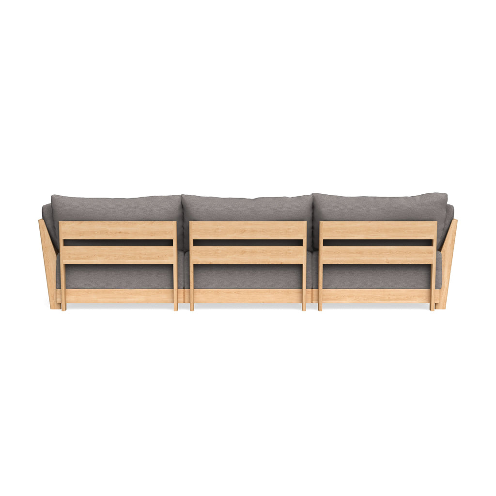 Modular Bondi Latte 3-Seater Sectional in Cement | Memory Foam Blend