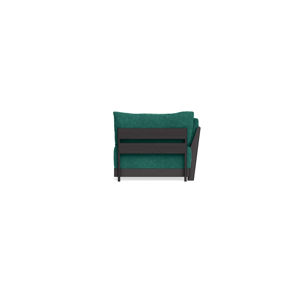 Modular Bondi Black End Chair in Jade Green | Memory Foam Blend