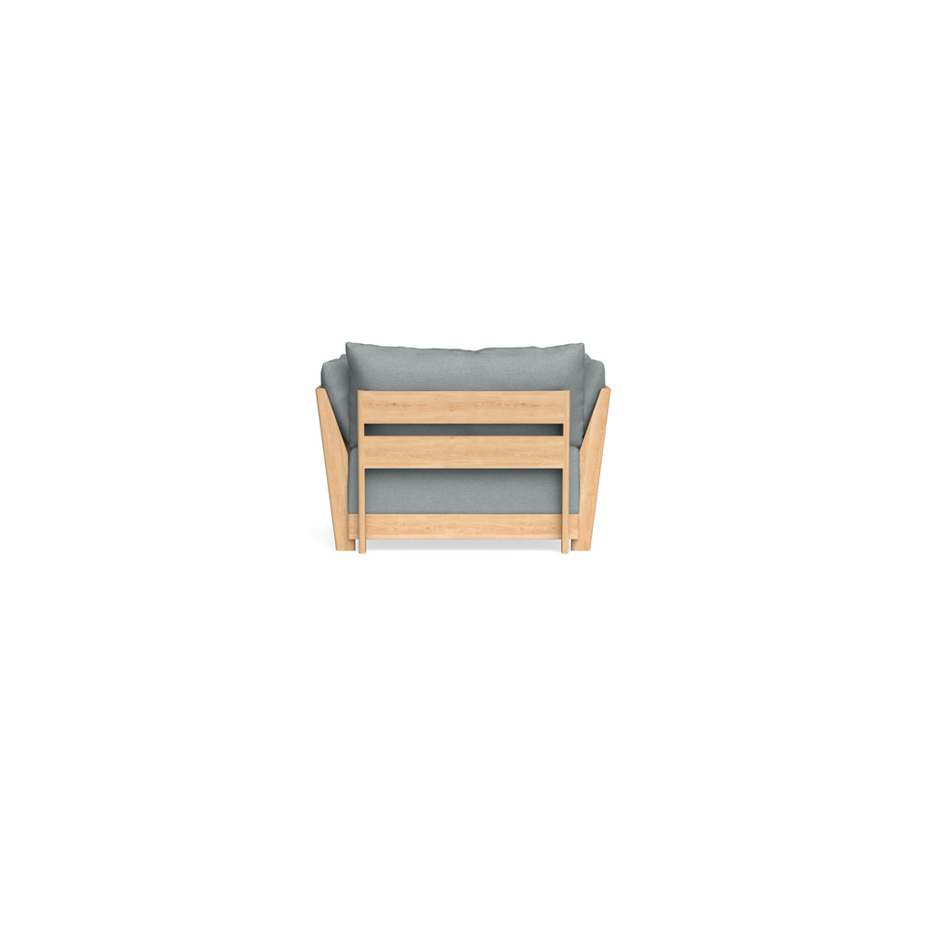 Modular Bondi Latte Armchair + Ottoman in Light Steel | Memory Foam Blend