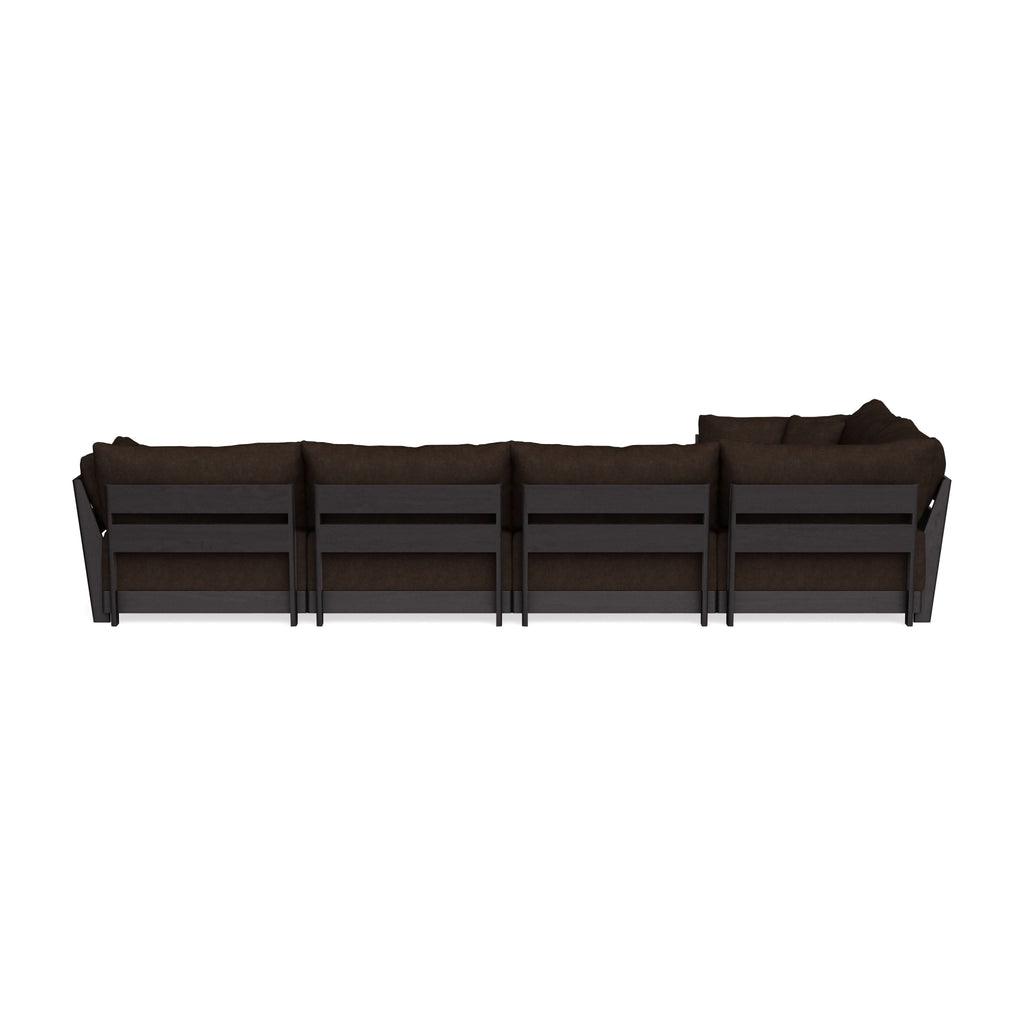 Modular Bondi Black 5-Seater L-Sectional in Espresso | Classic Blend
