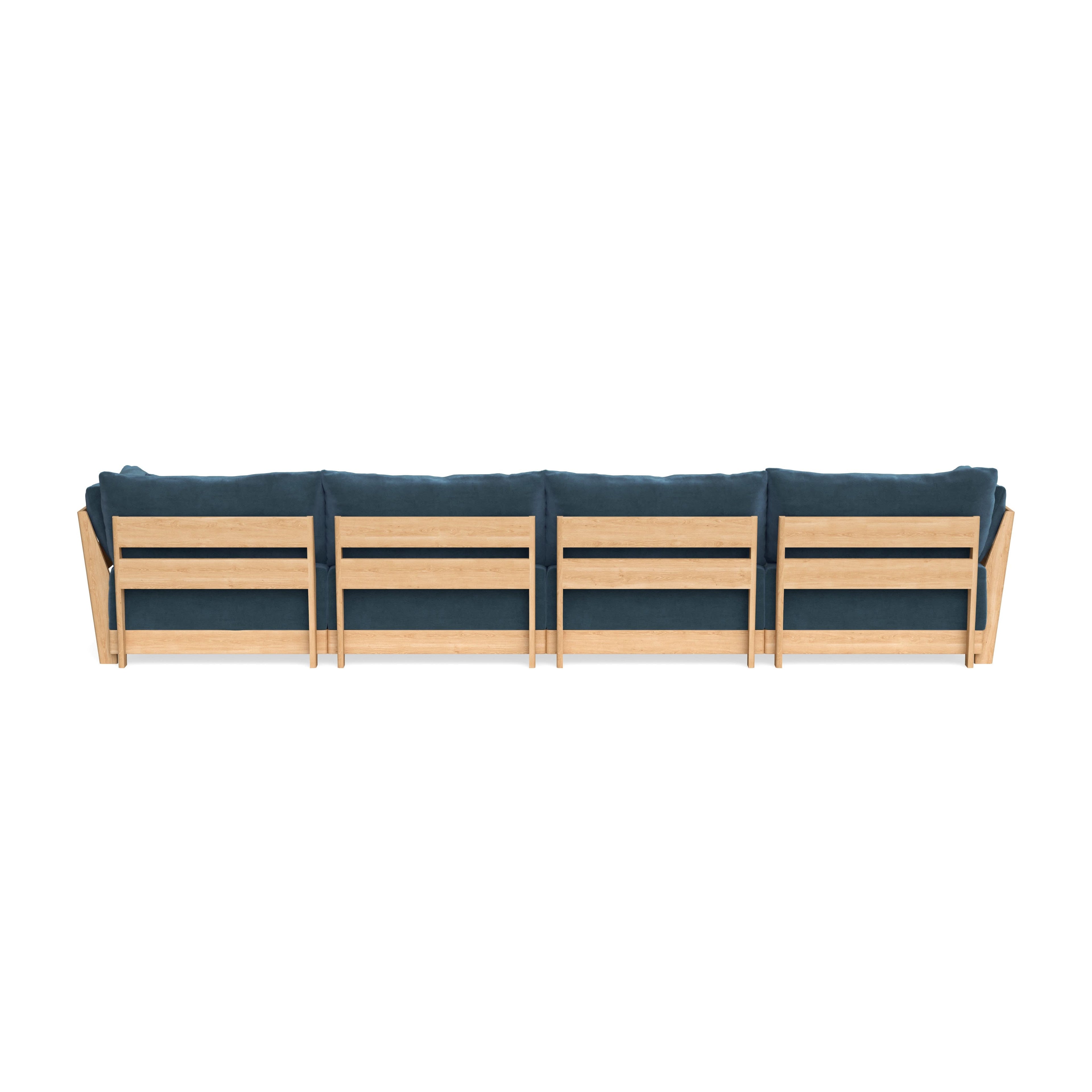 Modular Bondi Latte 4-Seater Sofa in Oxford Blue | Memory Foam Blend