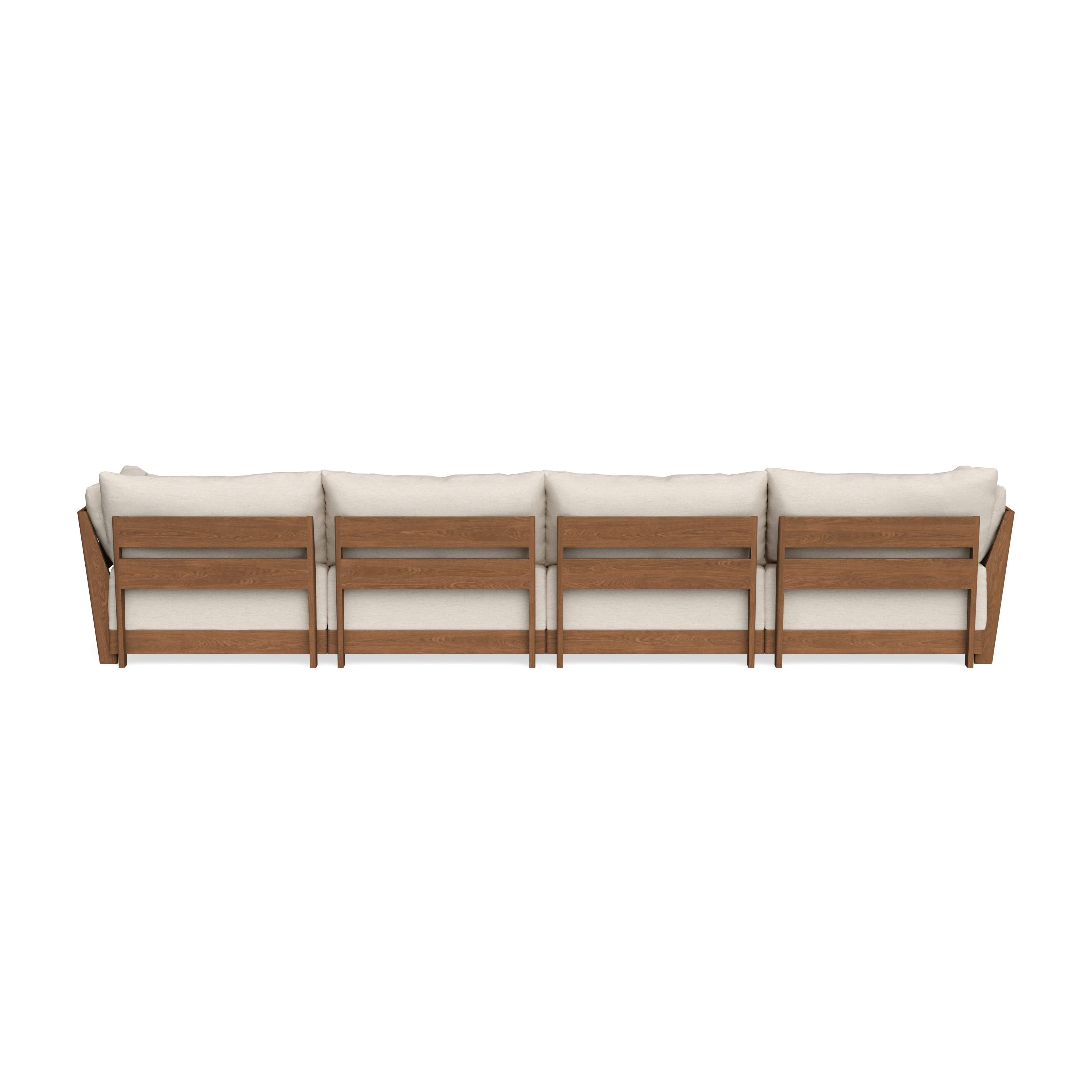 Modular Bondi Espresso 4-Seater Sectional in Seashell | Classic Blend