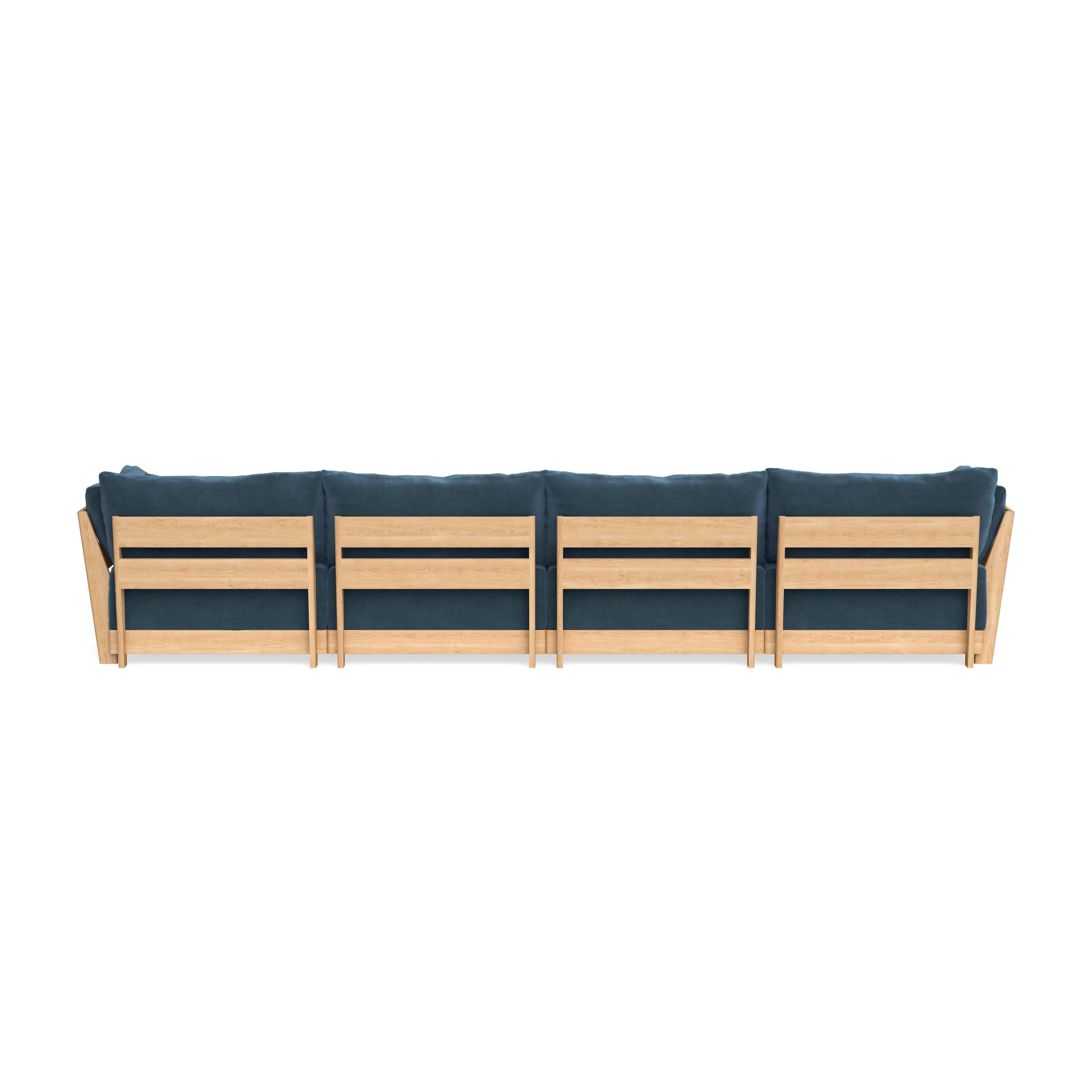 Slipcover Only - Modular Bondi 4-Seater Sectional in Oxford Blue