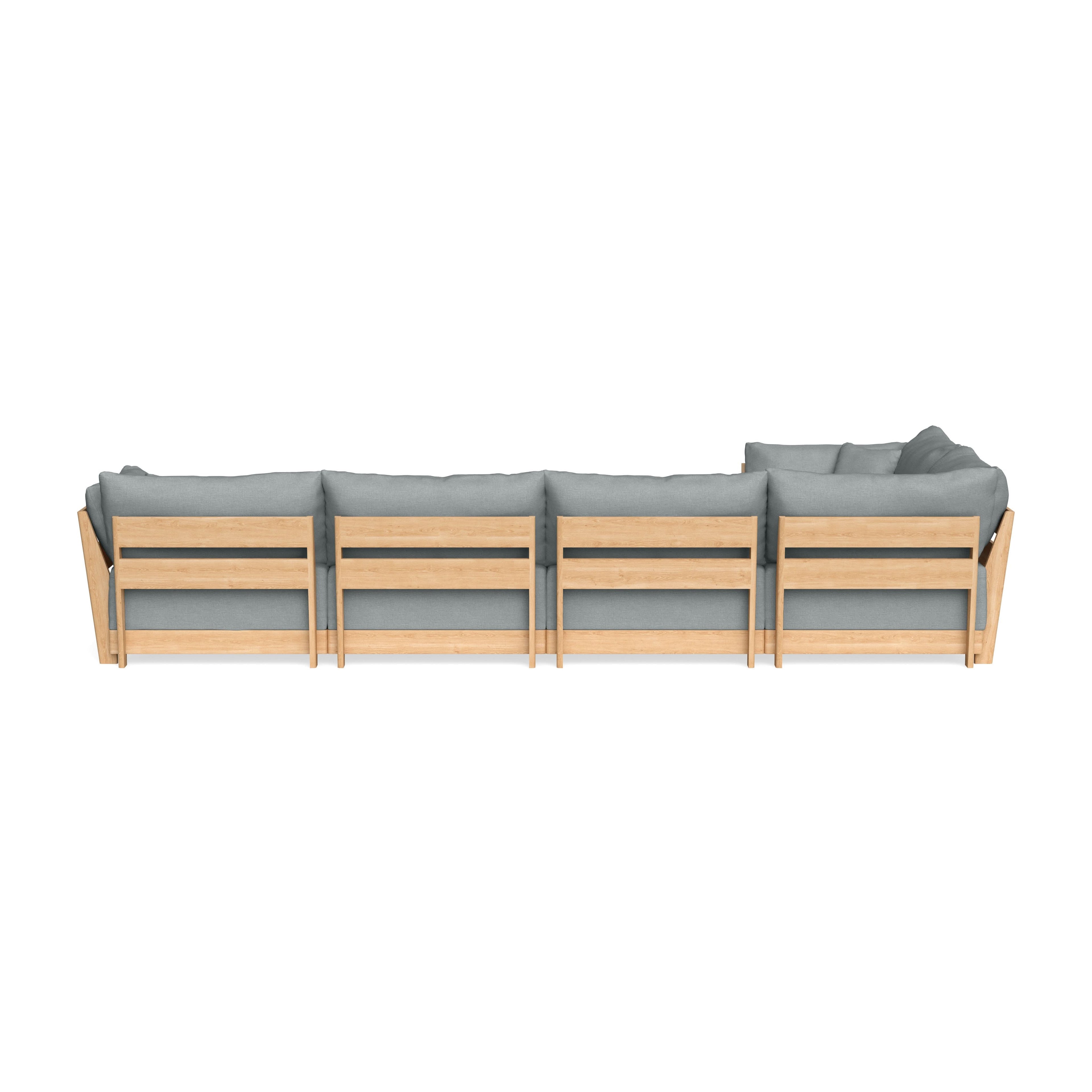 Modular Bondi Latte 5-Seater L-Sectional in Light Steel | Classic Blend