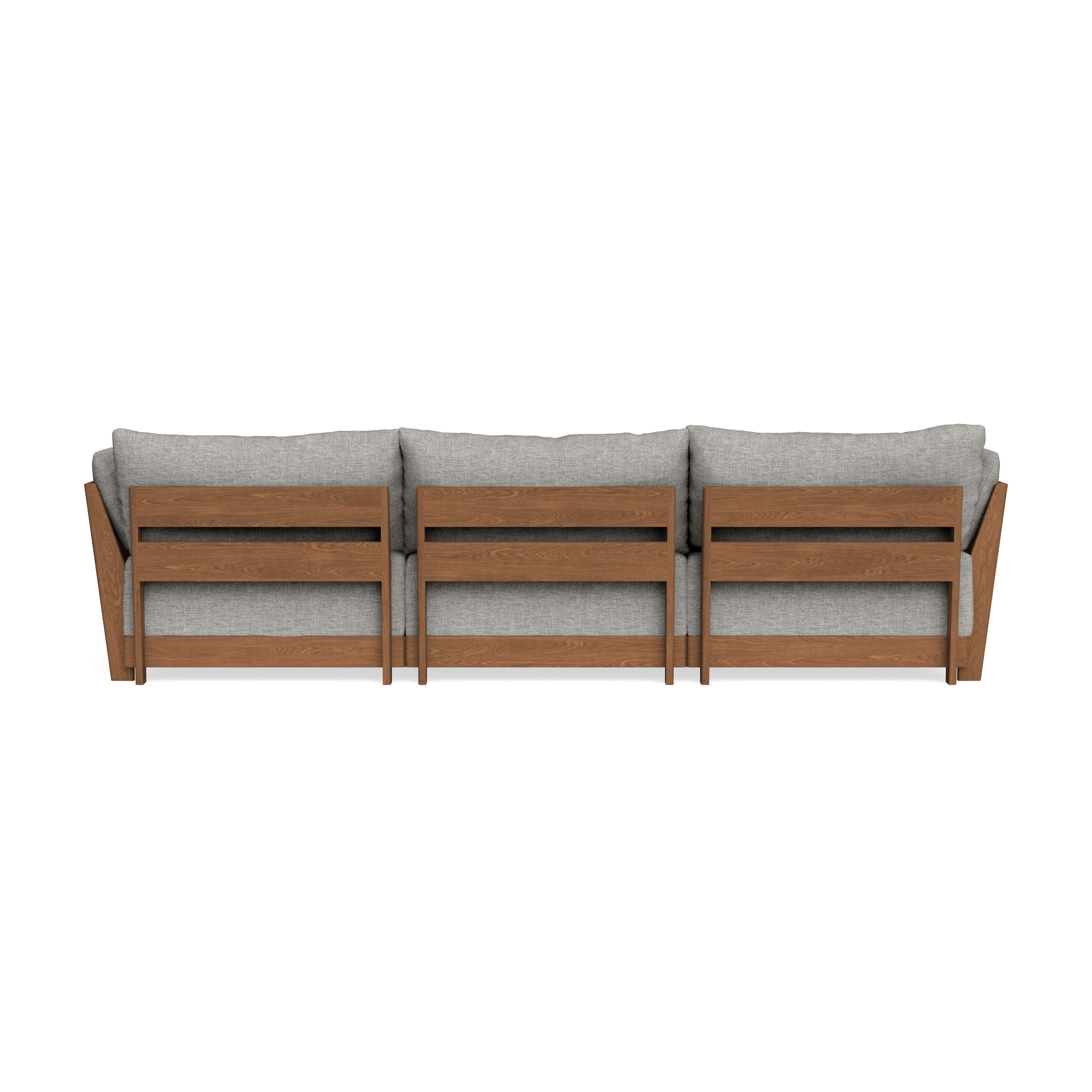 Modular Bondi Espresso 3-Seater Sectional in Fog | Memory Foam Blend