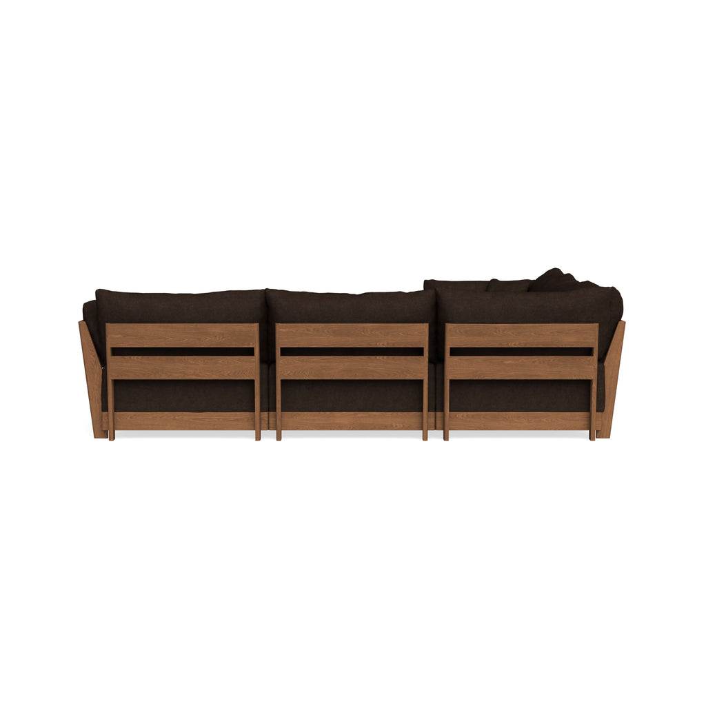 Modular Bondi Espresso 5-Seater Corner Sectional + Ottoman in Espresso | Classic Blend