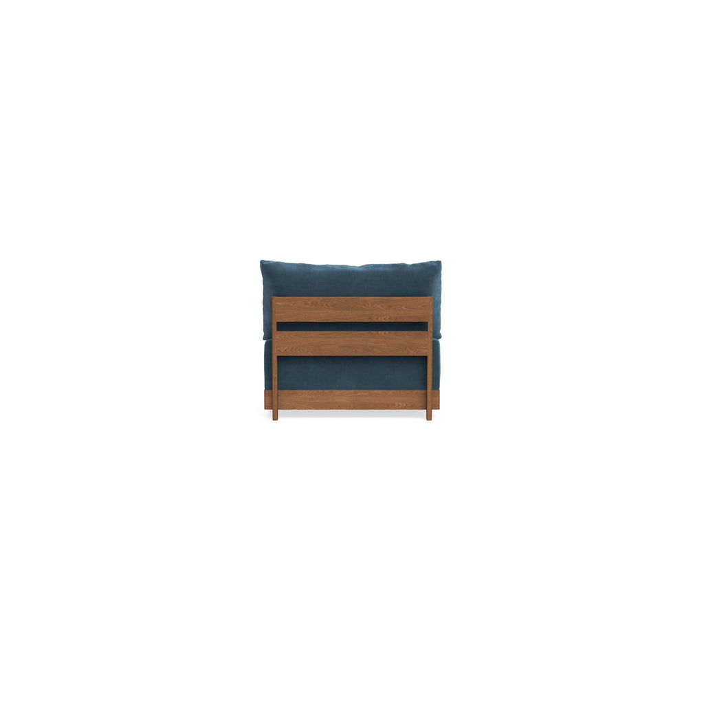 Modular Bondi Espresso Armless Chair in Oxford Blue | Classic Blend