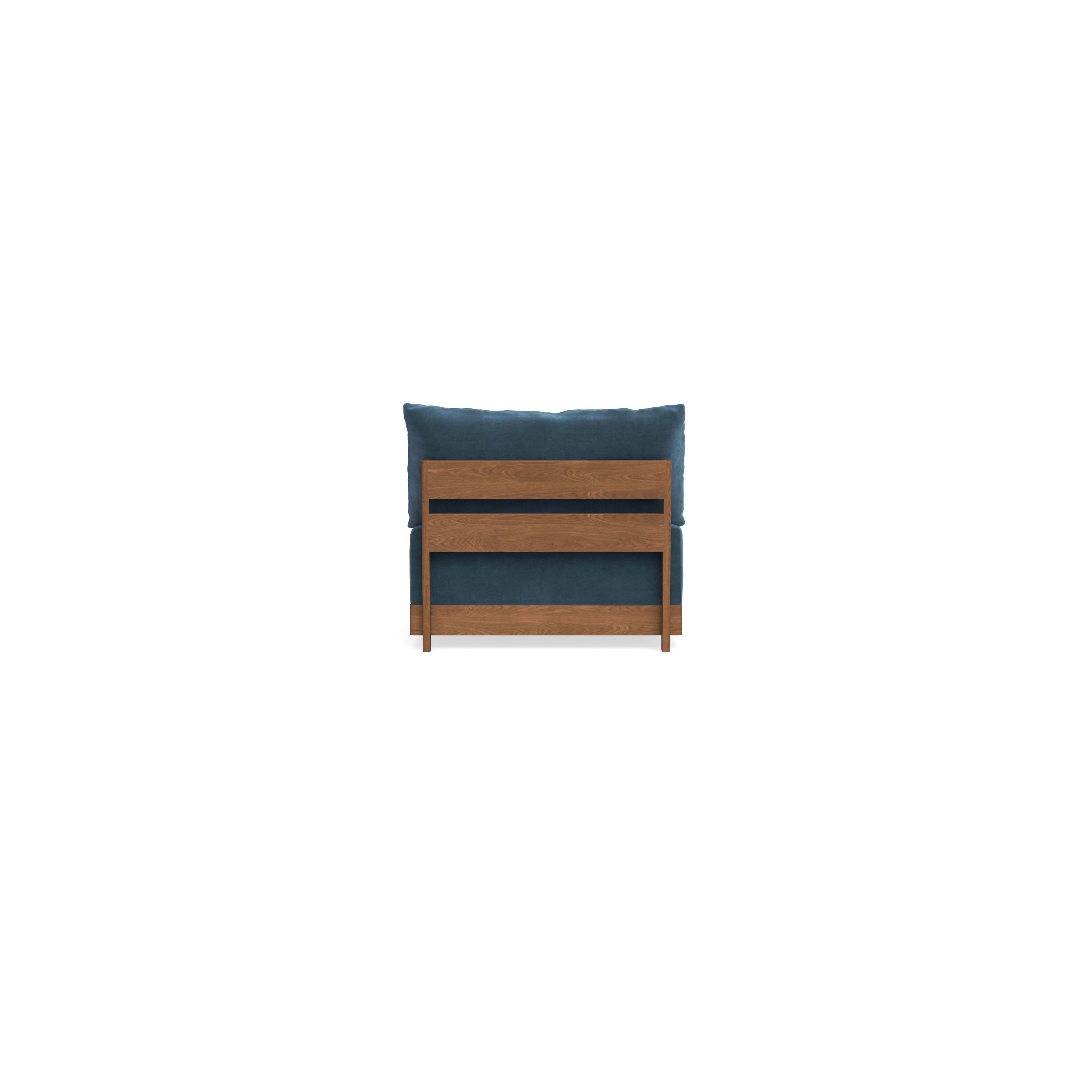 Modular Bondi Espresso Armless Chair in Oxford Blue | Classic Blend