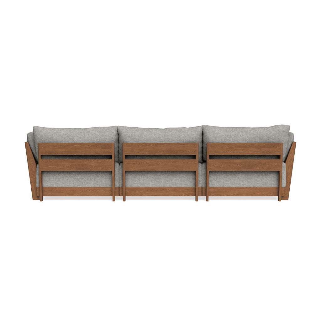 Modular Bondi Espresso 3-Seater U-Sectional in Fog | Memory Foam Blend