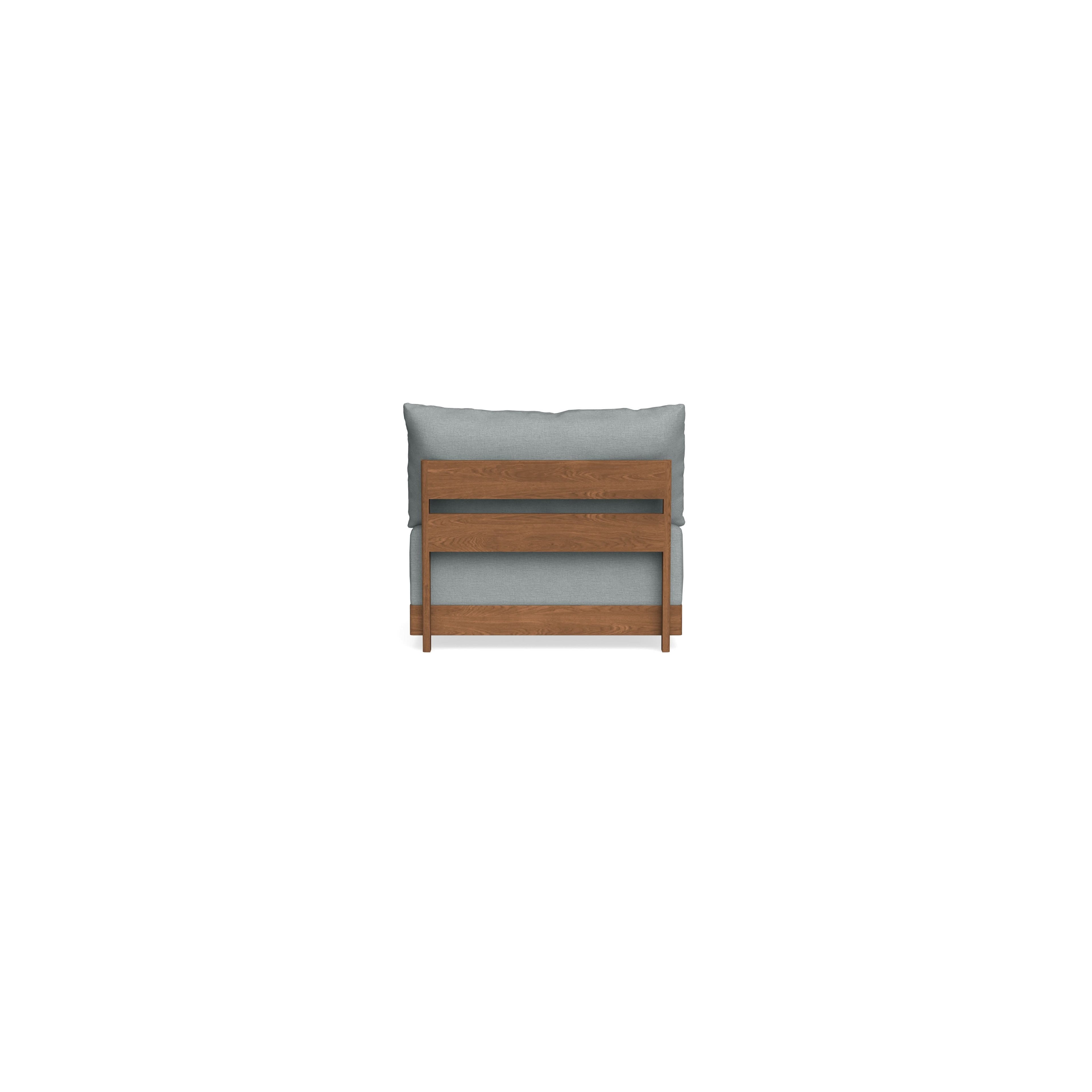 Modular Bondi Espresso Armless Chair in Light Steel | Memory Foam Blend