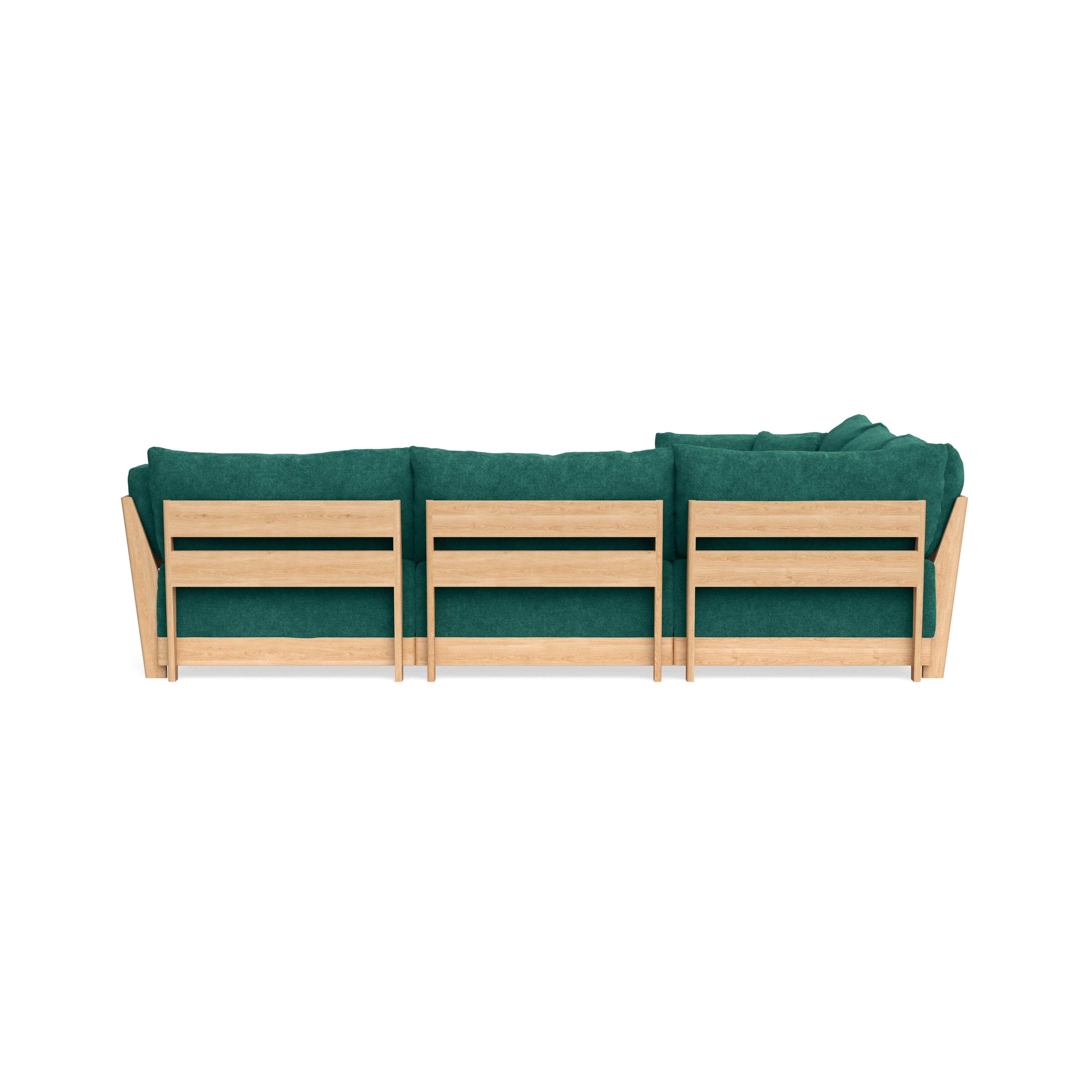 Slipcover Only - Modular Bondi 5-Seater Corner Sectional + Ottoman in Jade Green