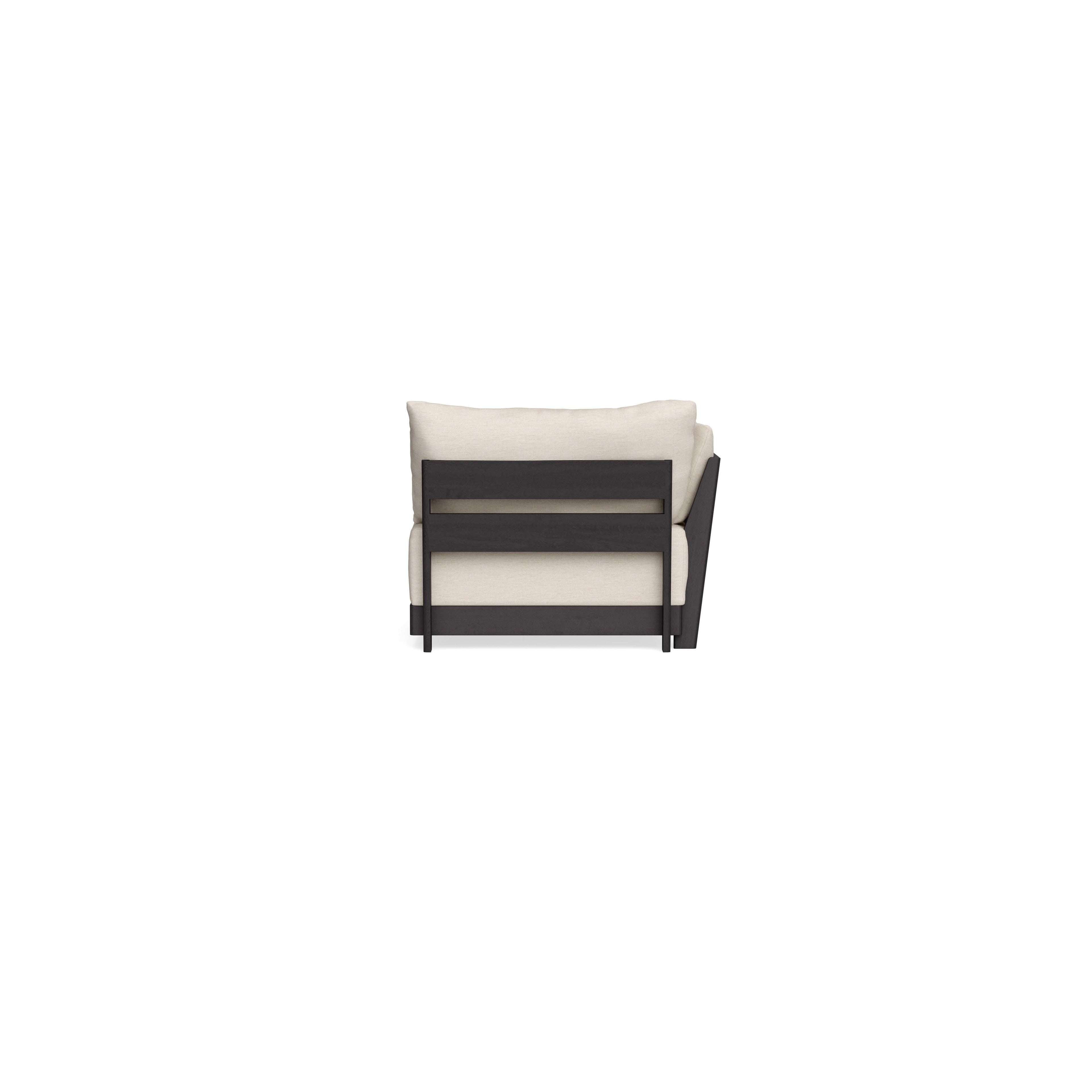 Modular Bondi Black End Chair in Seashell | Memory Foam Blend