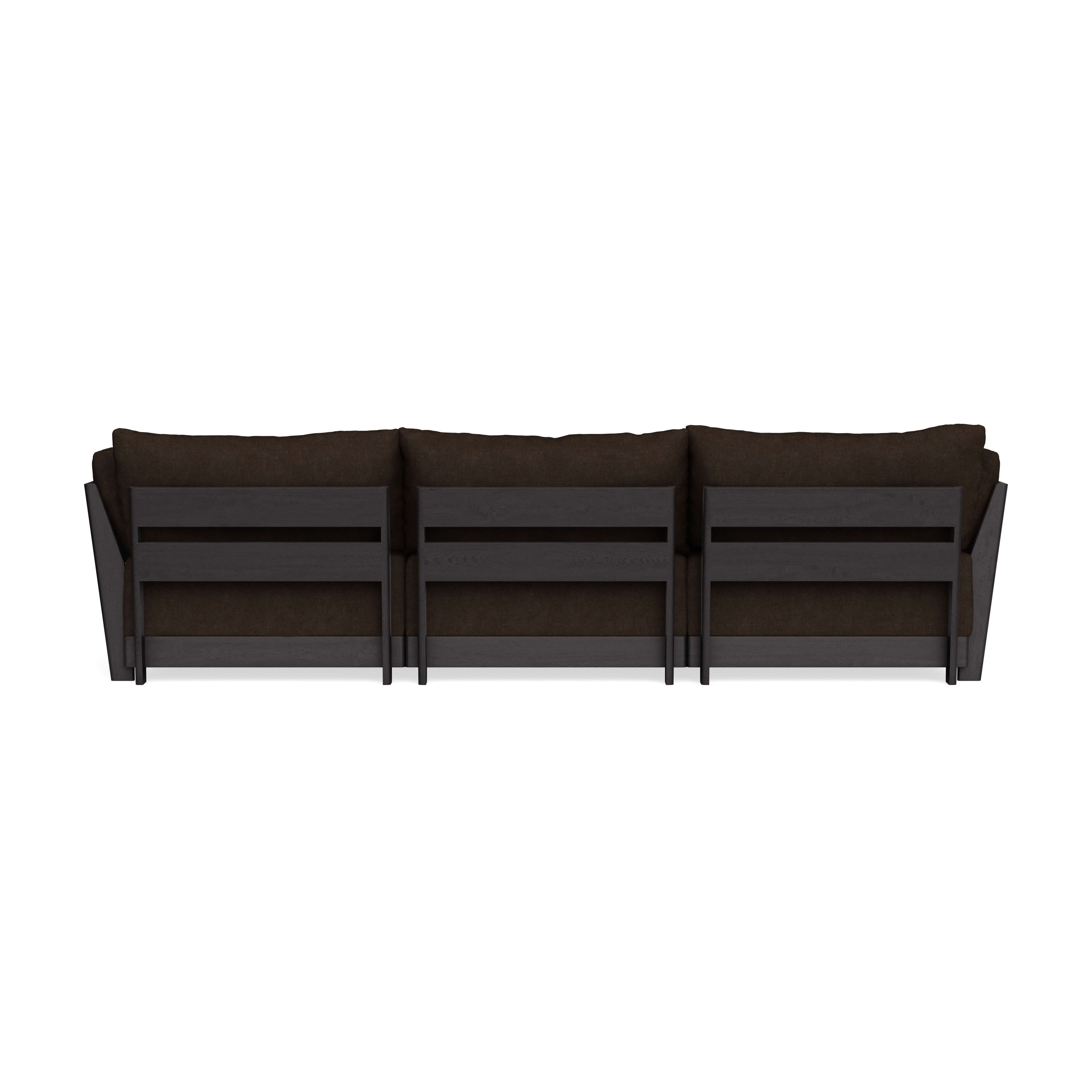 Modular Bondi Black 3-Seater Sectional in Espresso | Memory Foam Blend