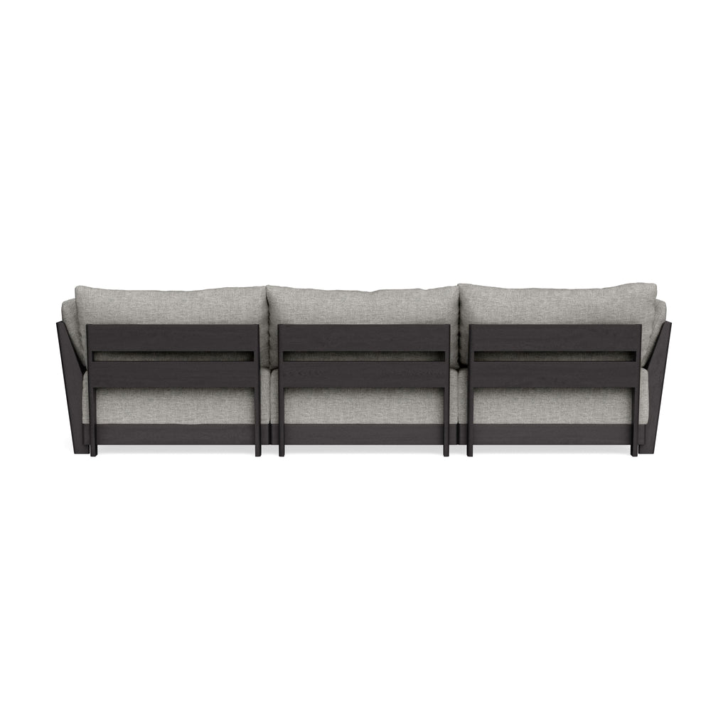 Modular Bondi Black 3-Seater Sectional in Fog | Memory Foam Blend
