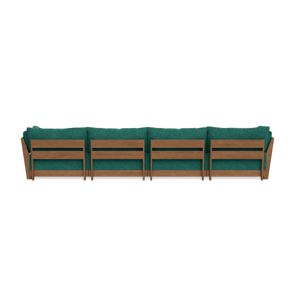 Modular Bondi Espresso 4-Seater Sofa in Jade Green | Memory Foam Blend