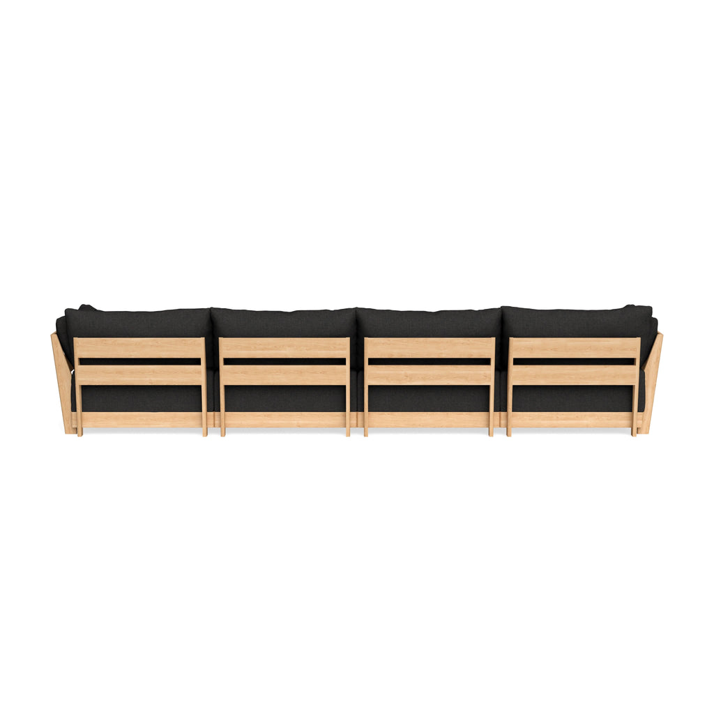 Modular Bondi Latte 4-Seater U-Sectional in Peppercorn | Memory Foam Blend