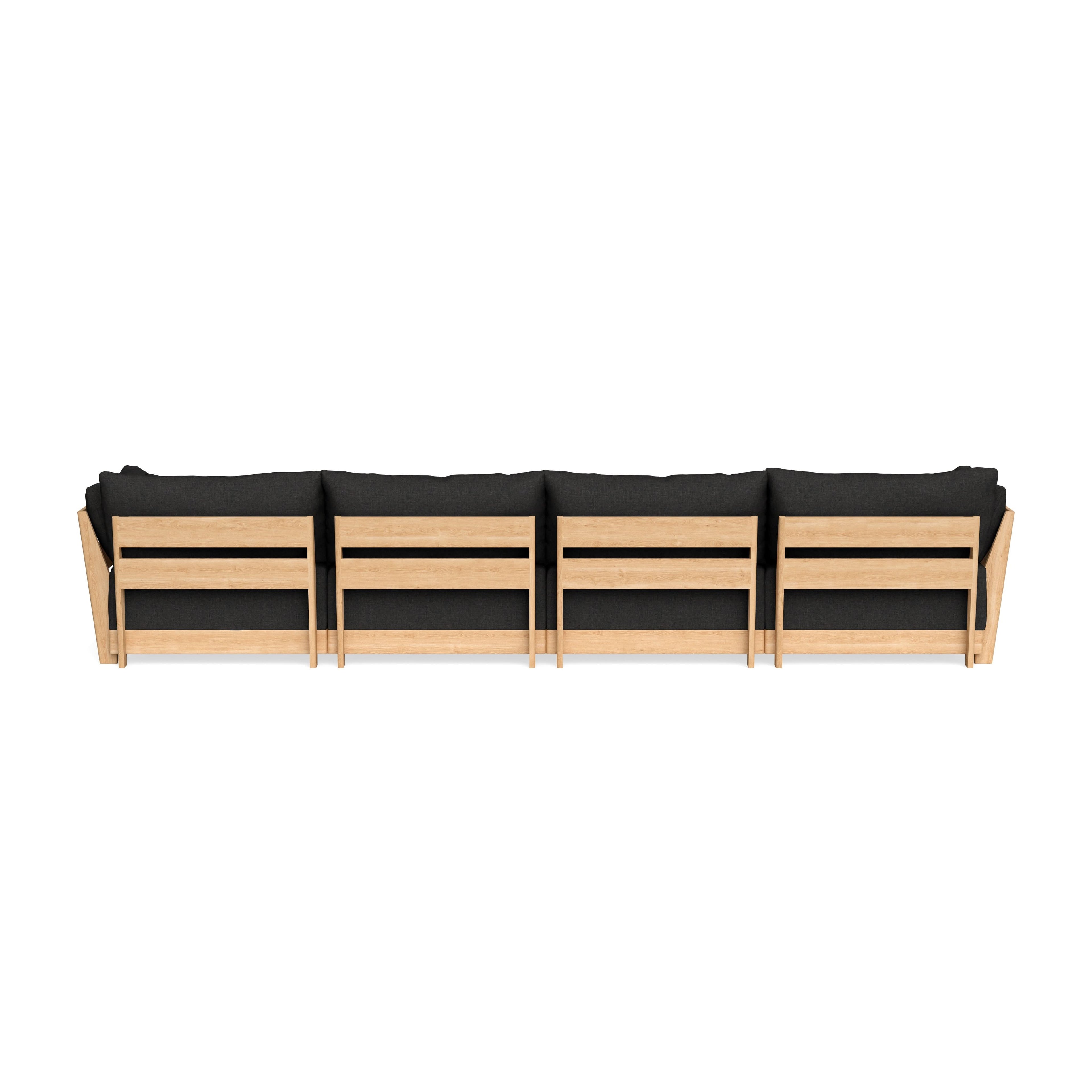 Modular Bondi Latte 4-Seater U-Sectional in Peppercorn | Memory Foam Blend