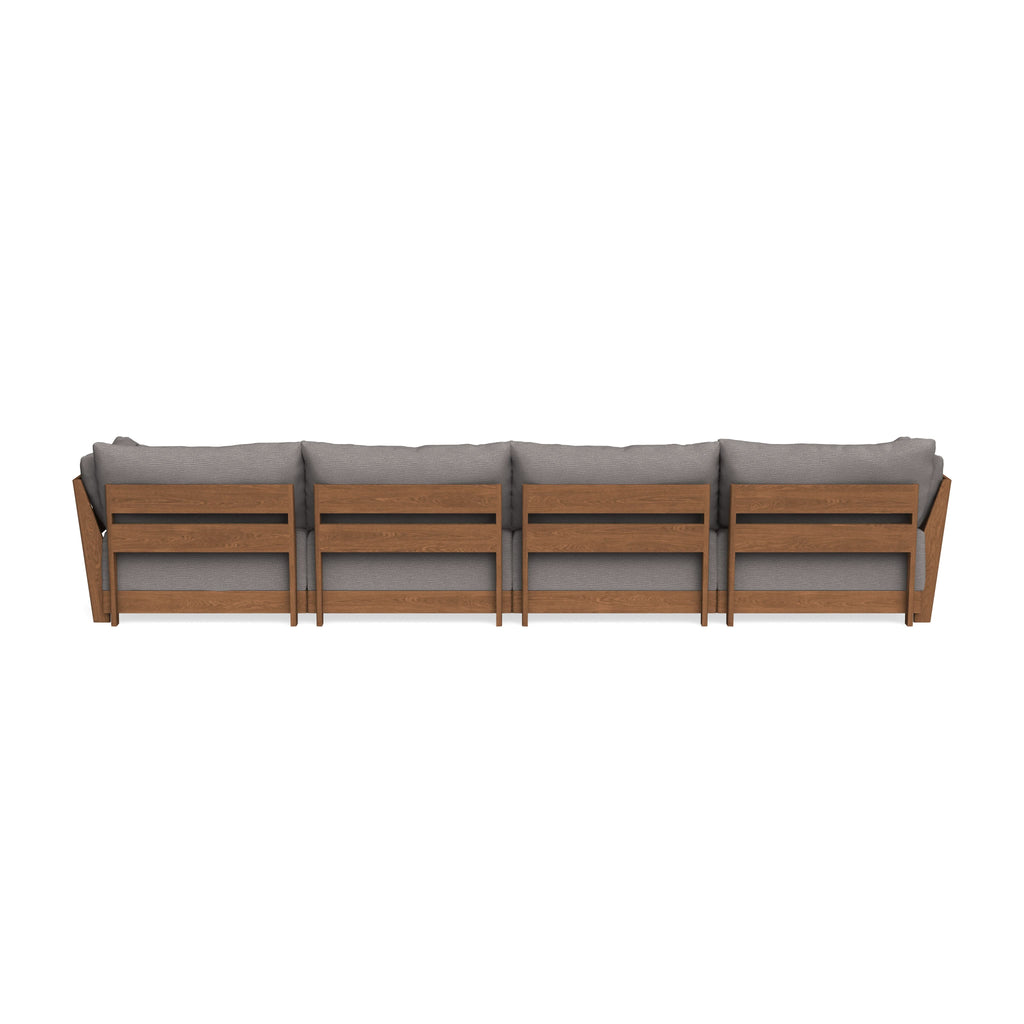 Modular Bondi Espresso 4-Seater U-Sectional in Cement | Memory Foam Blend
