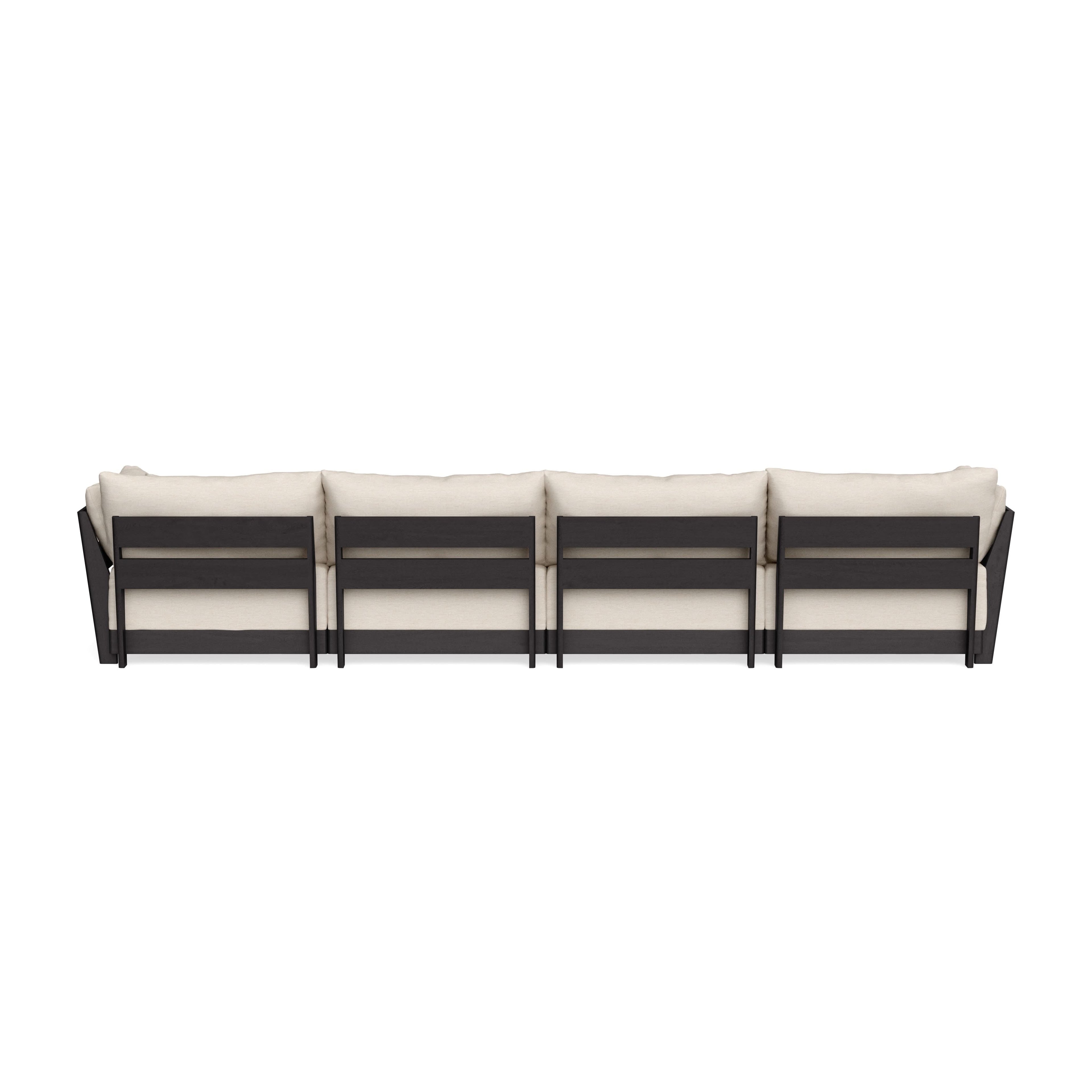 Modular Bondi Black 4-Seater Sofa in Seashell | Memory Foam Blend