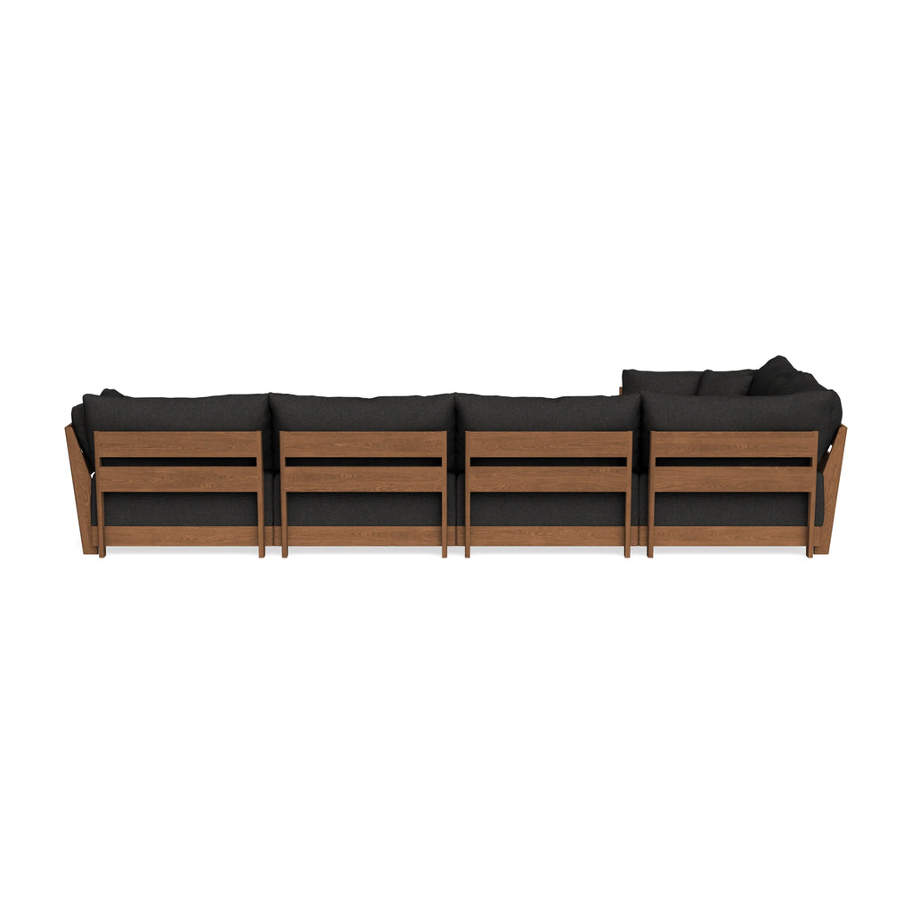 Modular Bondi Espresso 5-Seater L-Sectional in Peppercorn | Memory Foam Blend