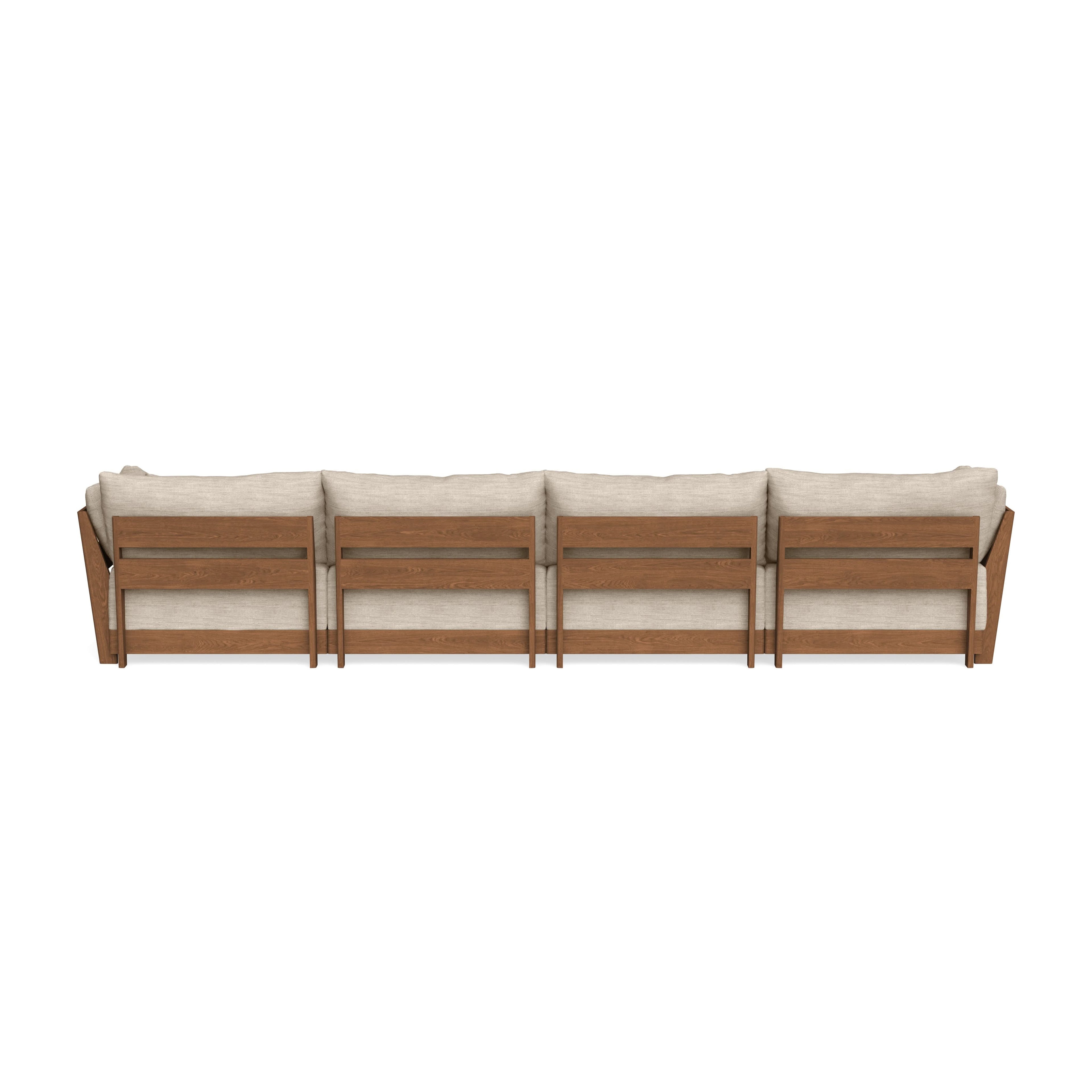 Modular Bondi Espresso 4-Seater U-Sectional in Wheat | Memory Foam Blend