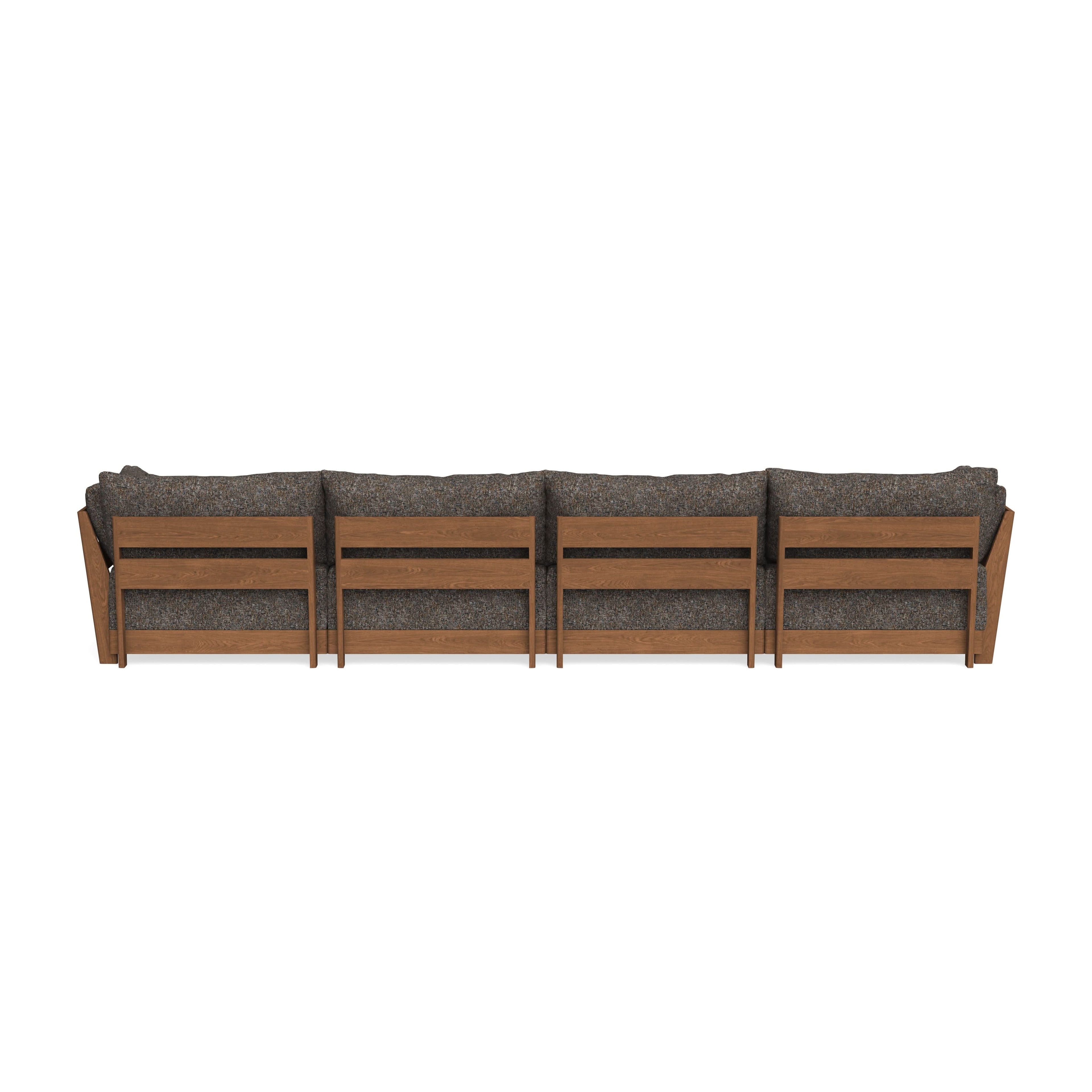 Modular Bondi Espresso 4-Seater Sectional in Eclipse | Memory Foam Blend