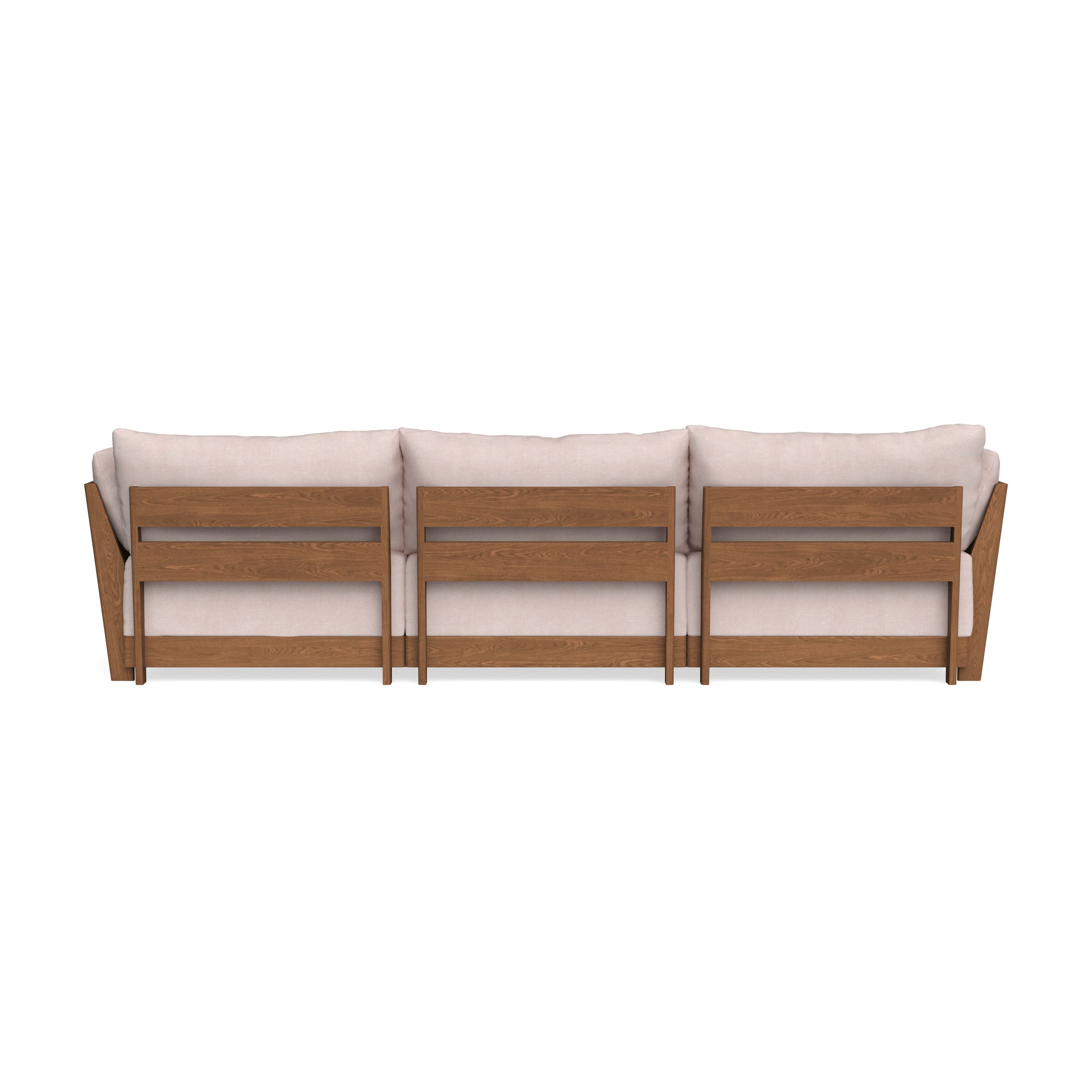 Modular Bondi Espresso 3-Seater Sofa in Blush | Memory Foam Blend