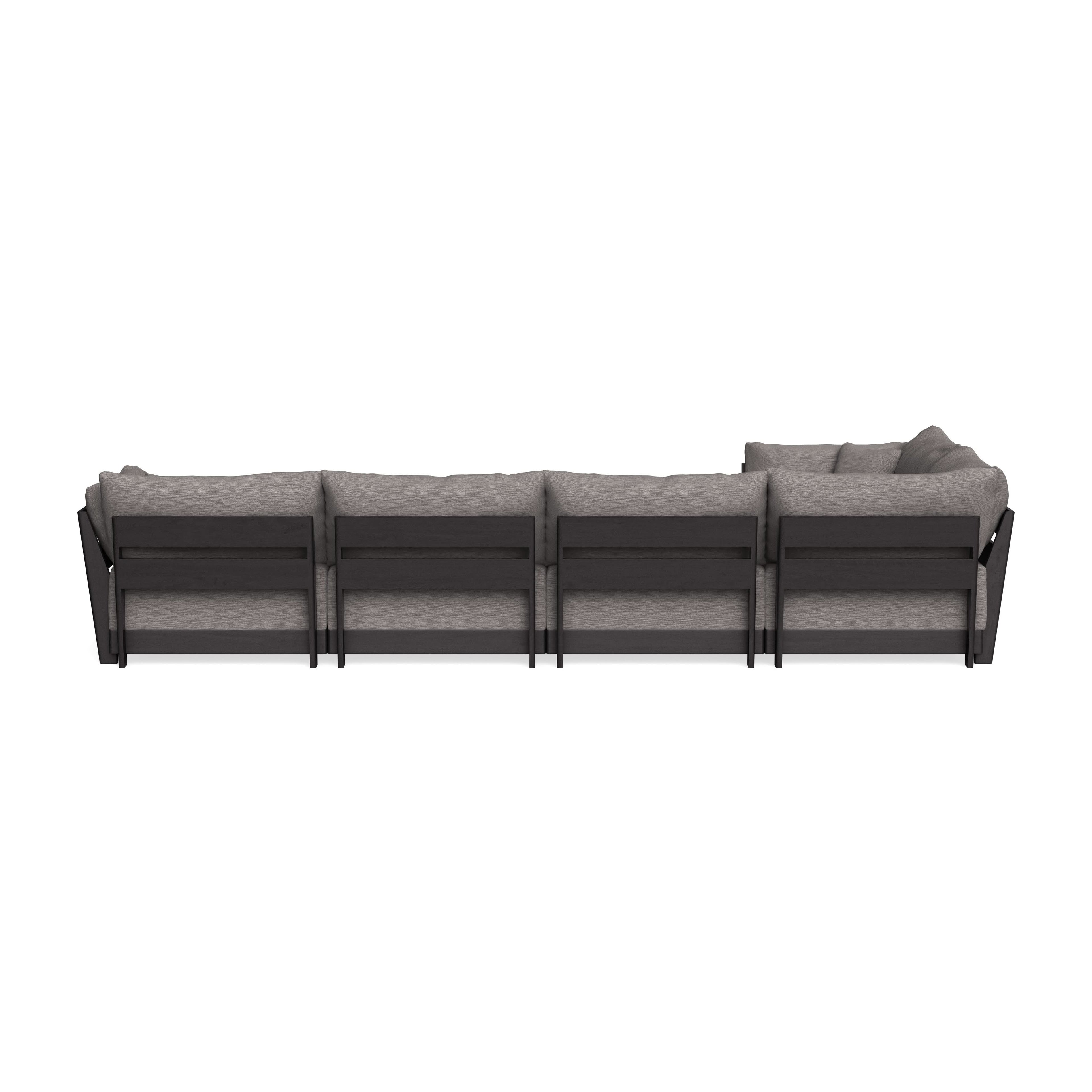 Modular Bondi Black 5-Seater L-Sectional in Cement | Classic Blend