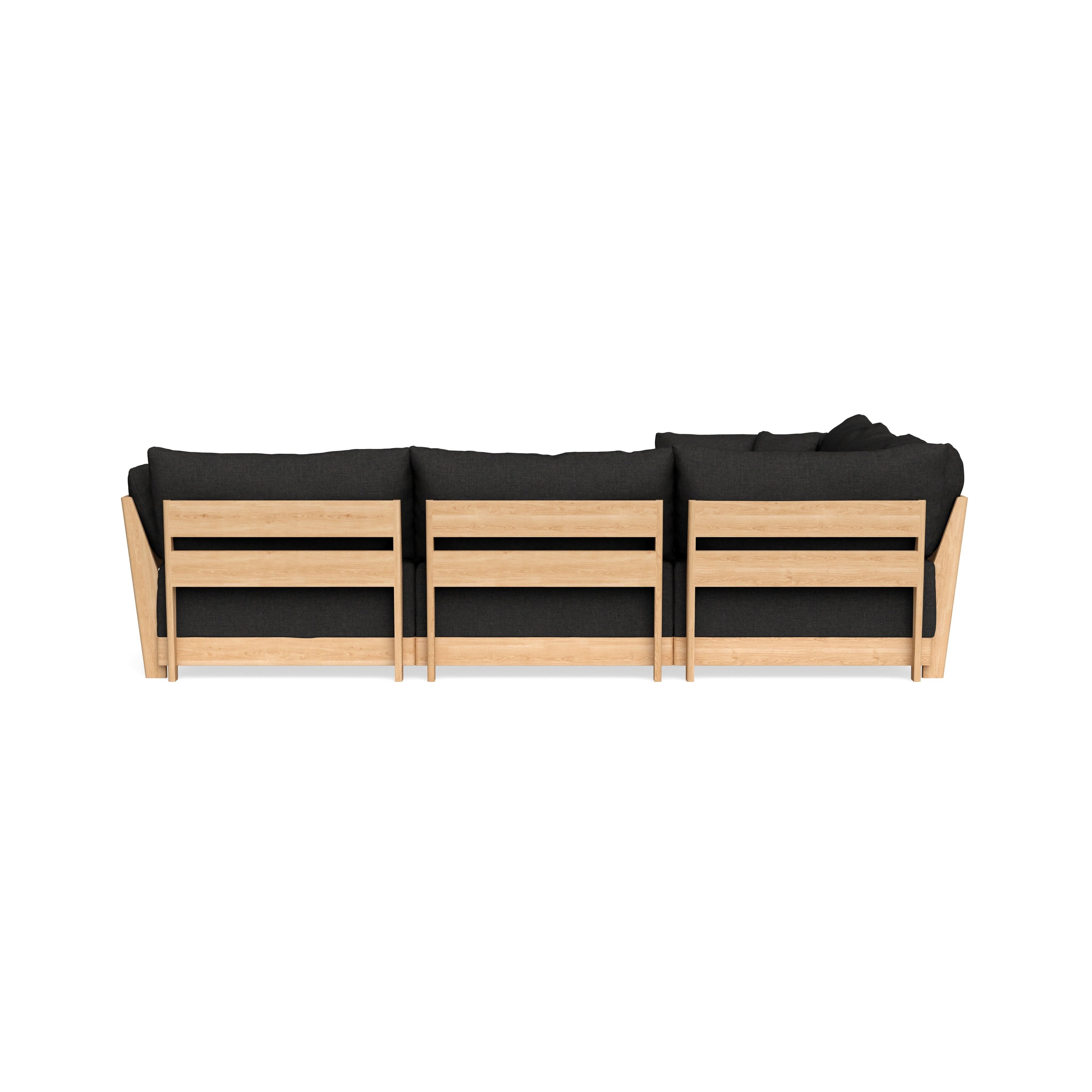 Modular Bondi Latte 5-Seater Corner Sectional + Ottoman in Peppercorn | Memory Foam Blend
