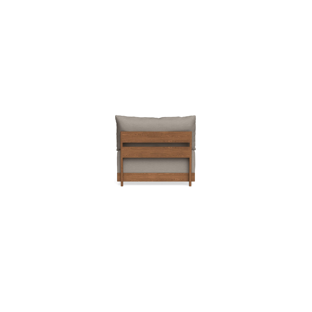 Modular Bondi Espresso Armless Chair in Cinder Gray | Memory Foam Blend